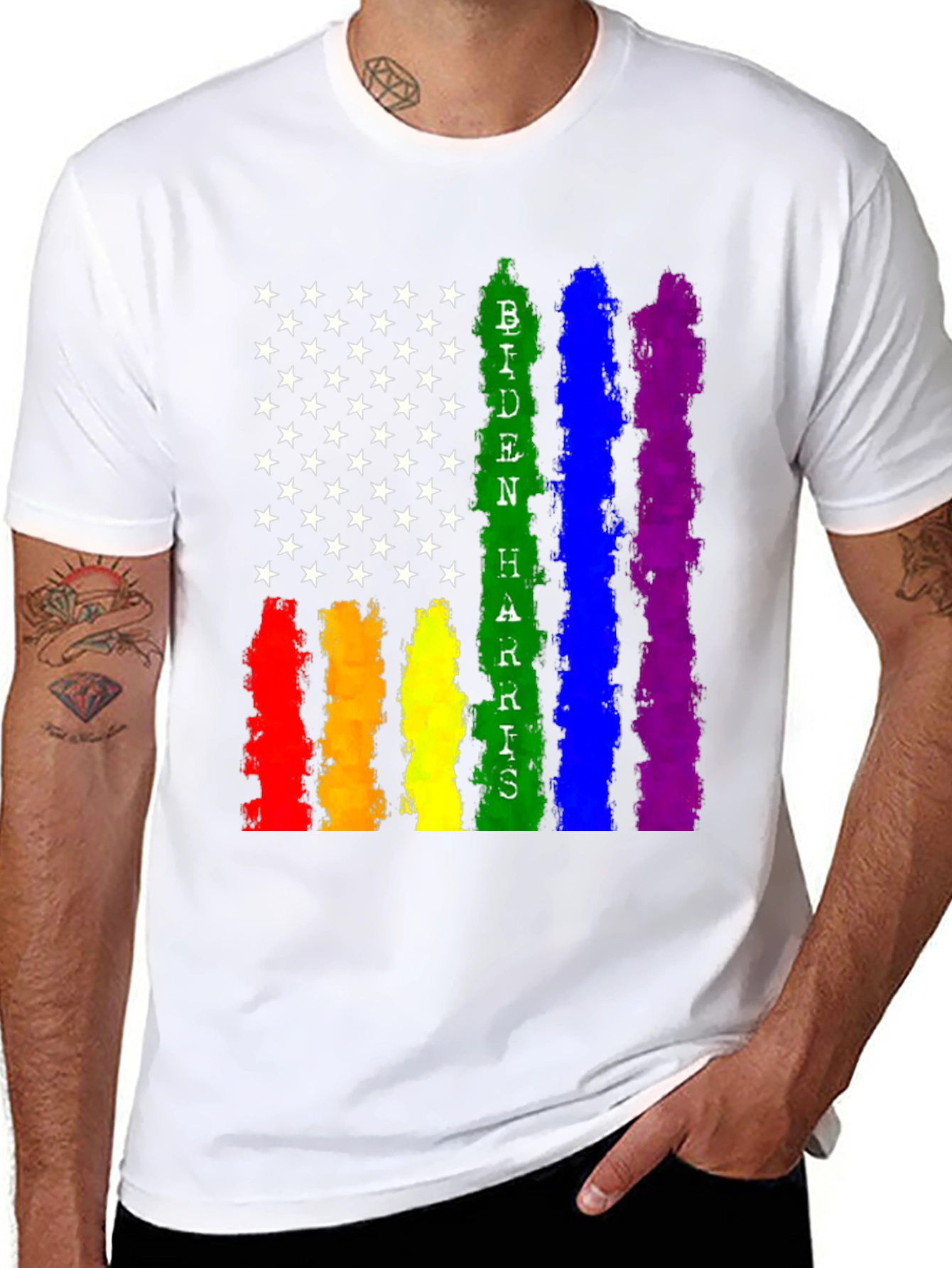 Biden Harris Pride Flag T-Shirt