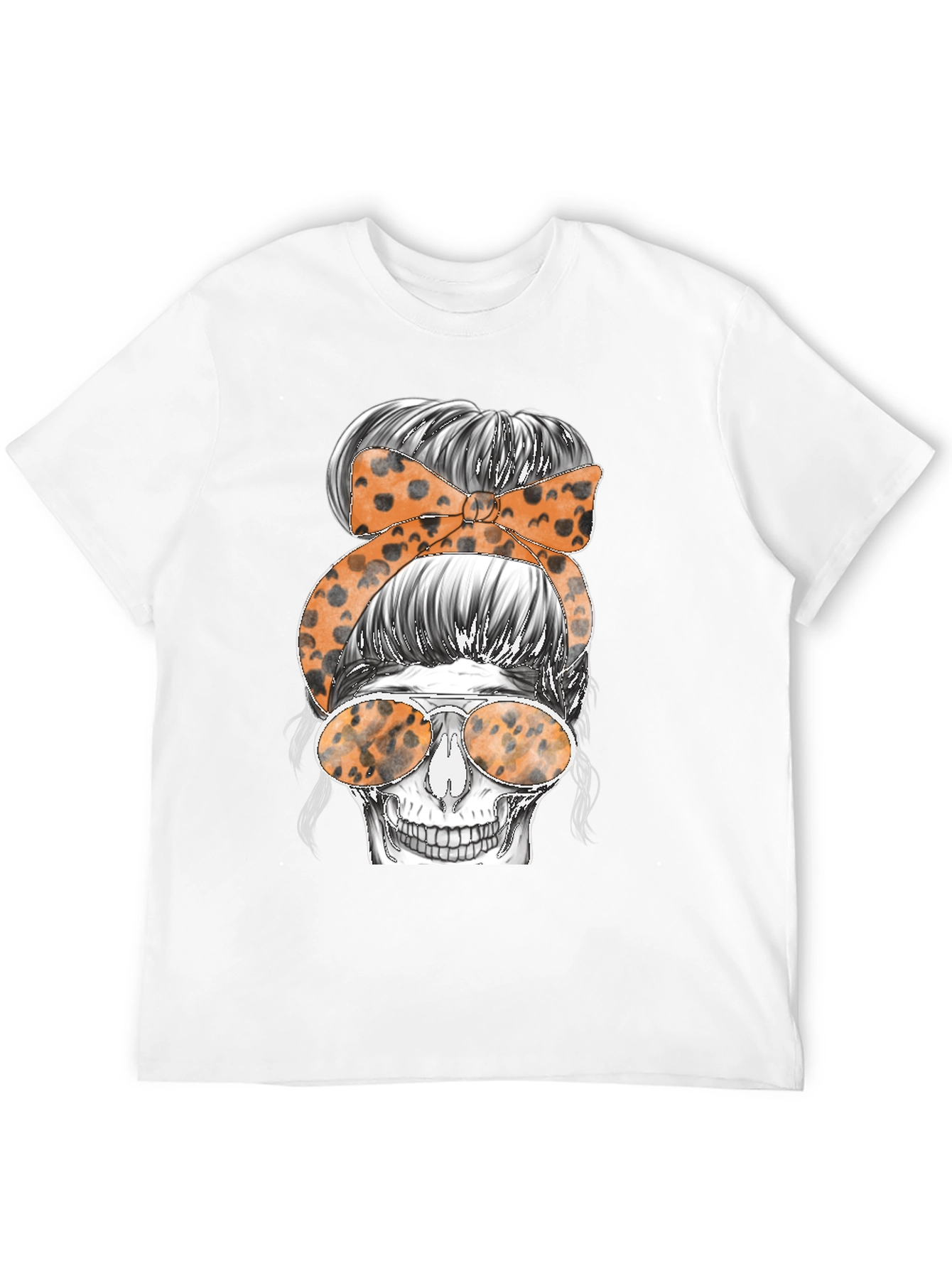 Messy Bun Skull Graphic Tee