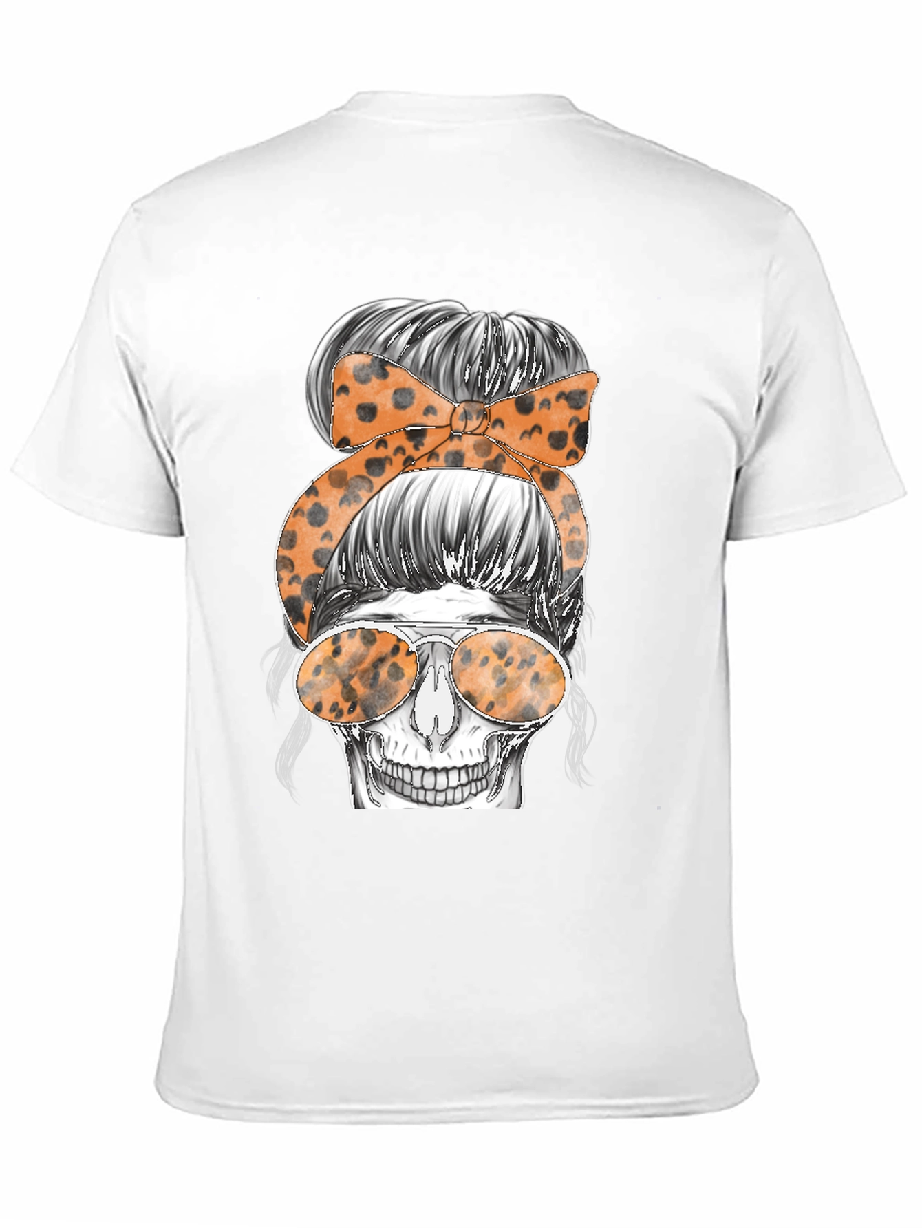 Messy Bun Skull Graphic Tee