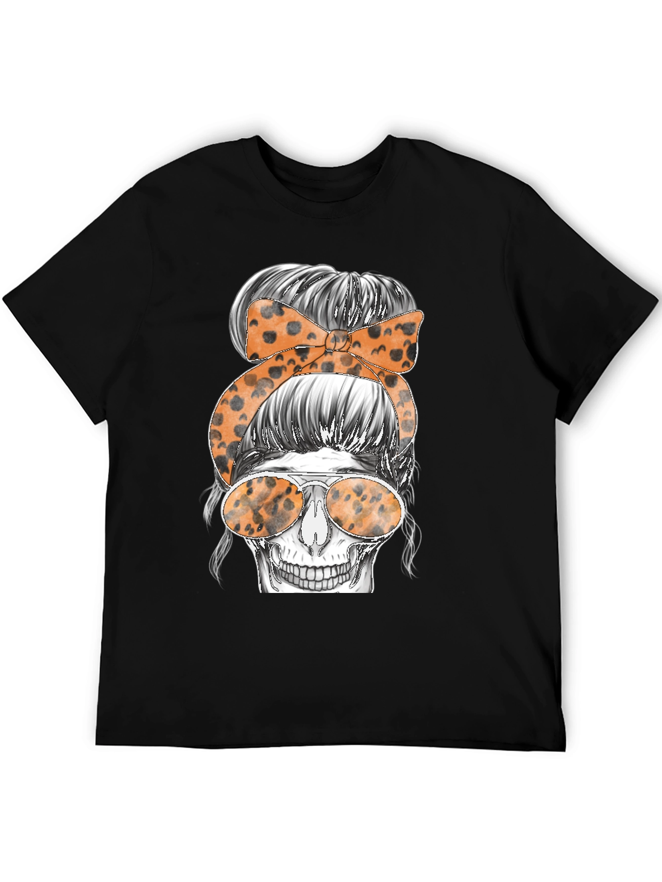 Messy Bun Skull Graphic Tee