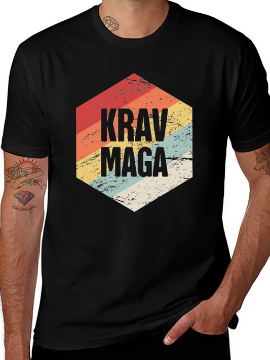 Krav Maga Retro Graphic Tee - Black Shirt