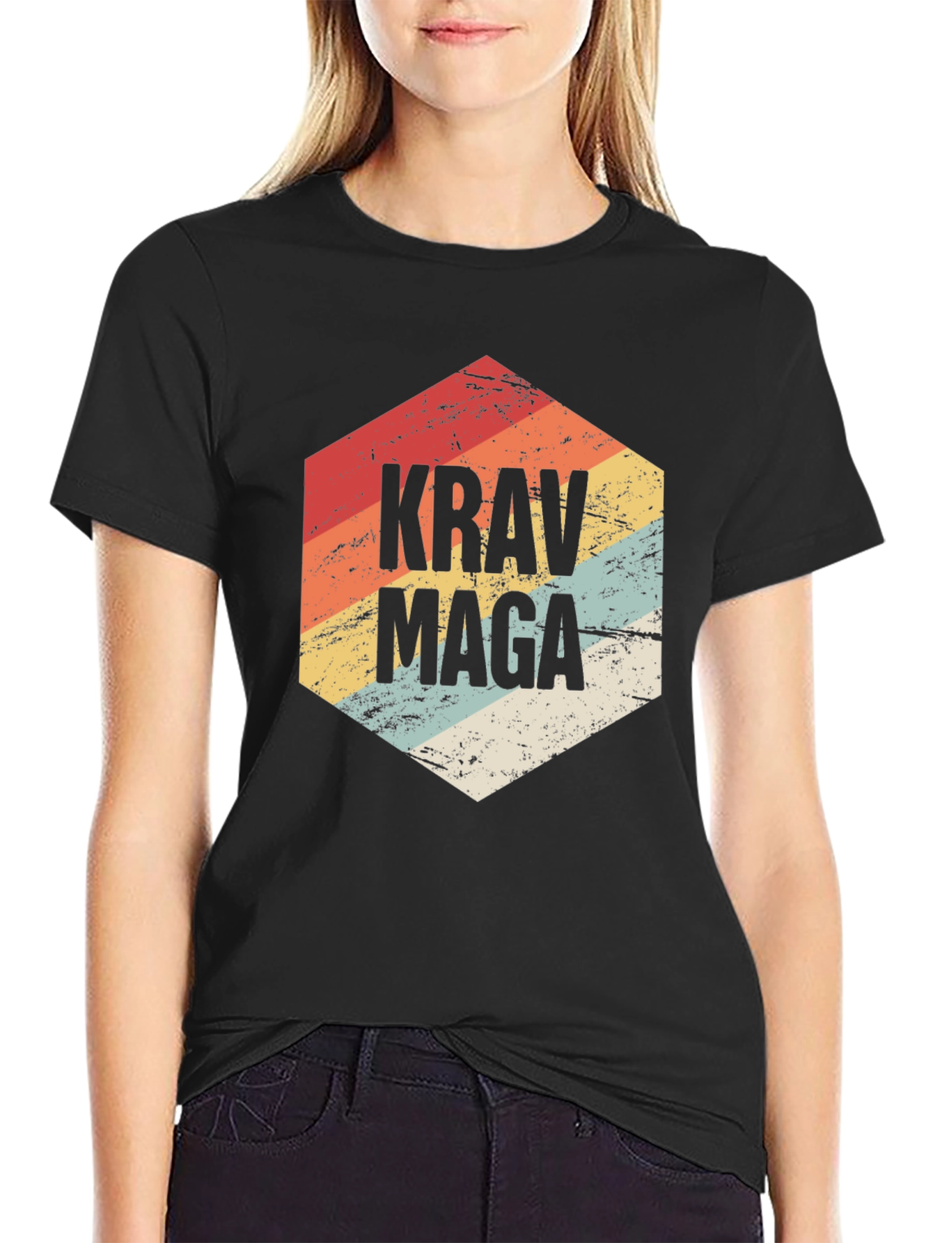 Krav Maga Retro Graphic Tee - Black Shirt