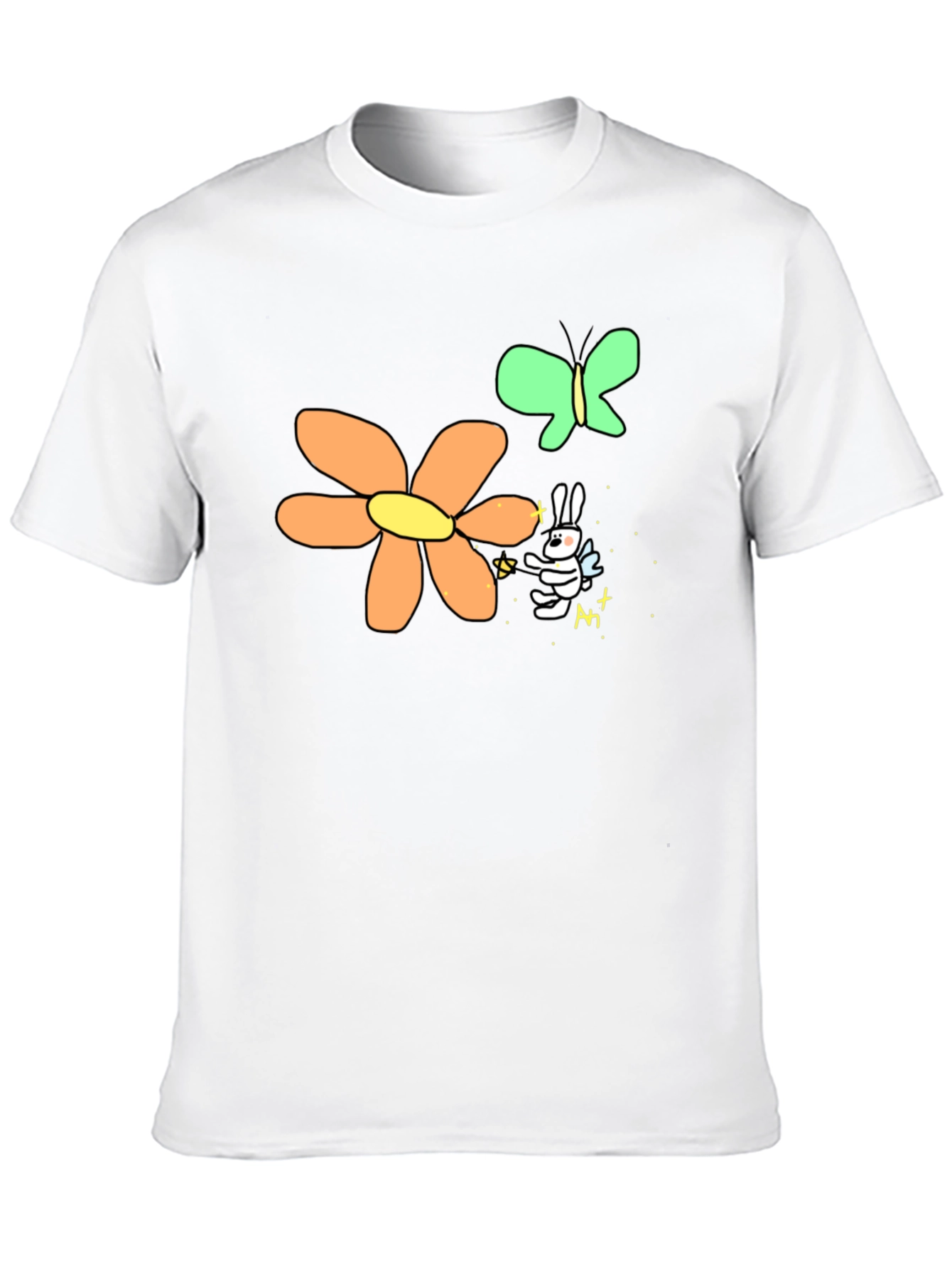 Mens Black Graphic Tee - Bunny Fairy