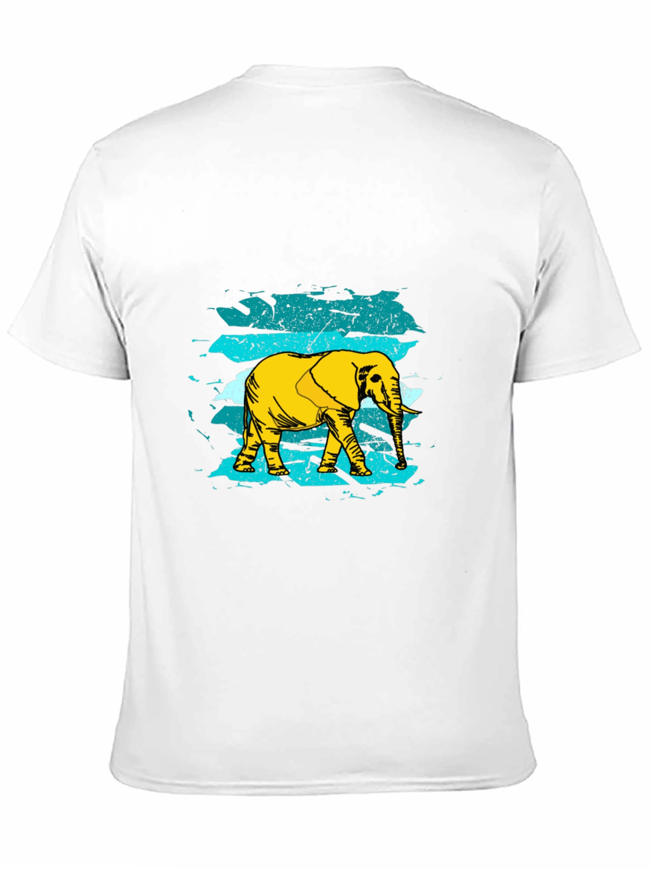 Elephant Graphic Print Mens Black T-Shirt