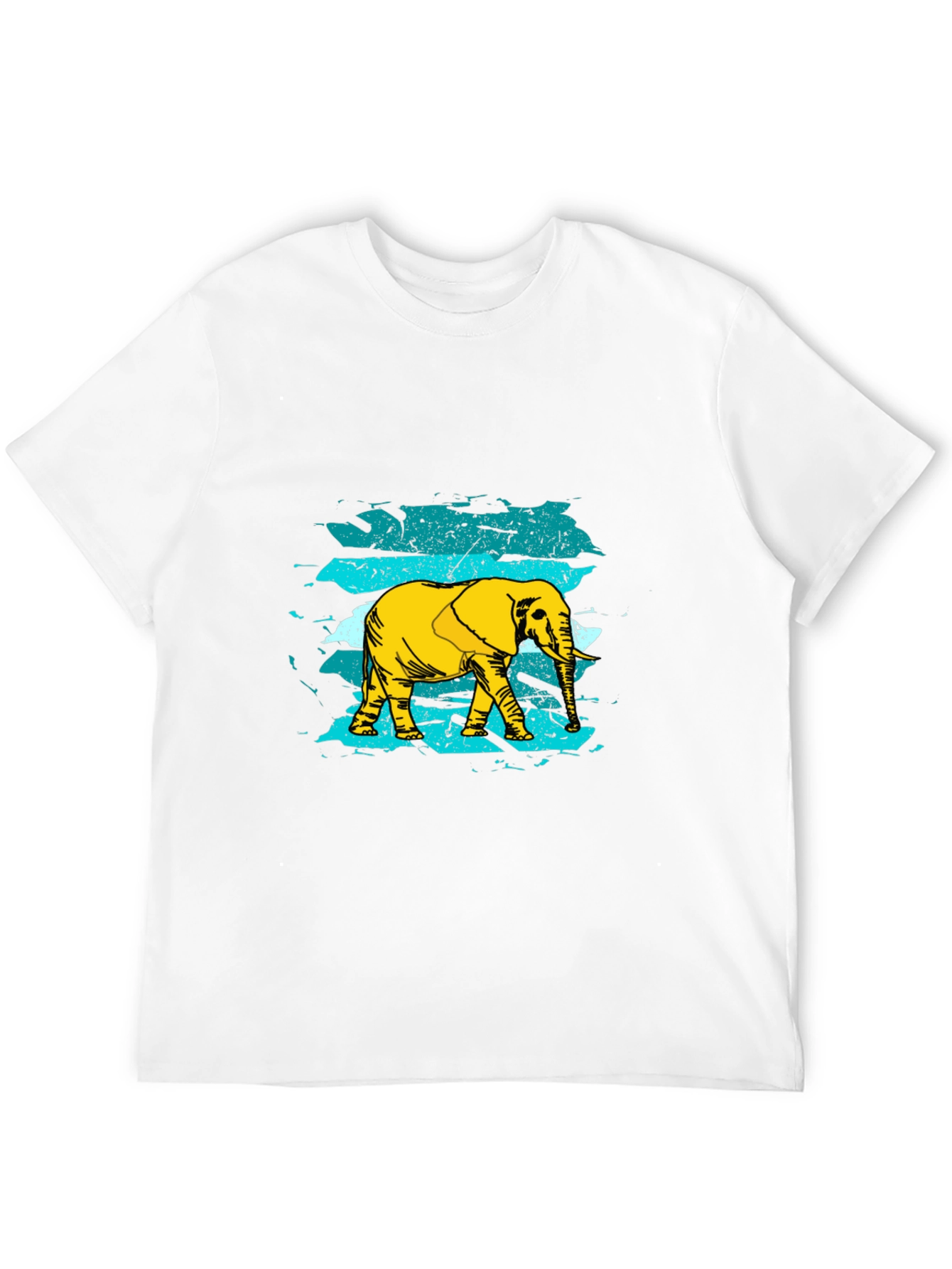 Elephant Graphic Print Mens Black T-Shirt