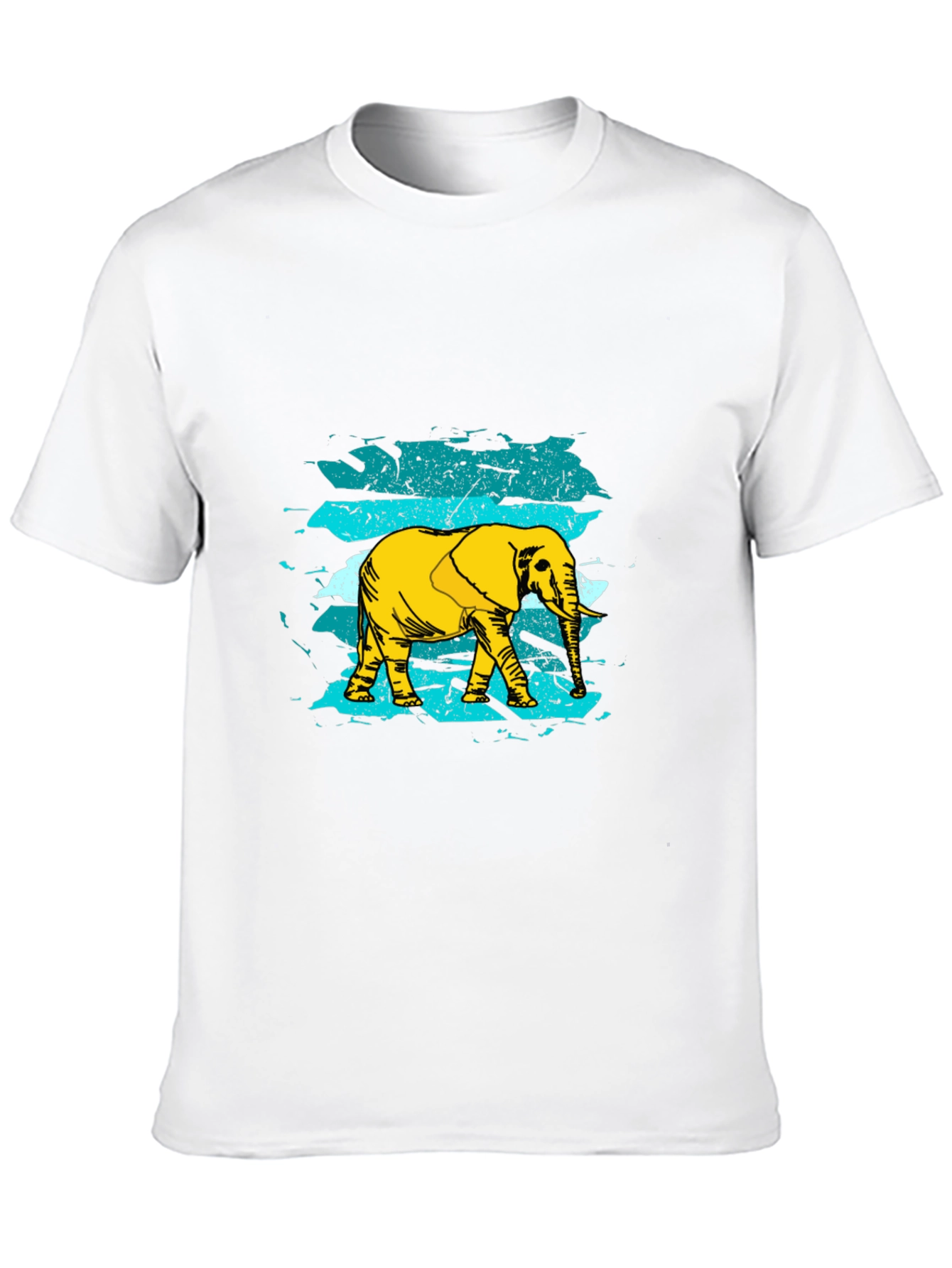 Elephant Graphic Print Mens Black T-Shirt