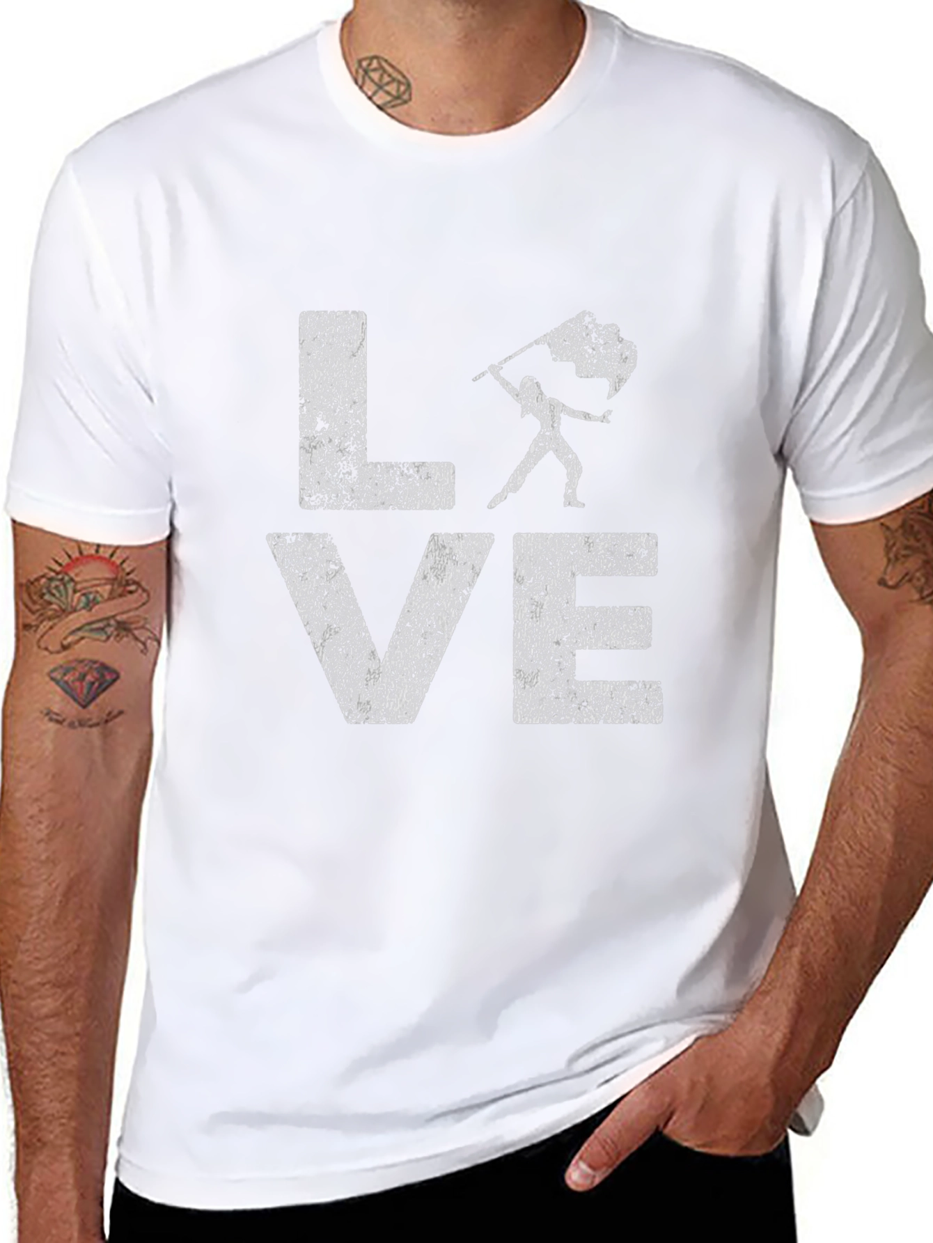 LOVE Flag Team T-Shirt Black Cotton
