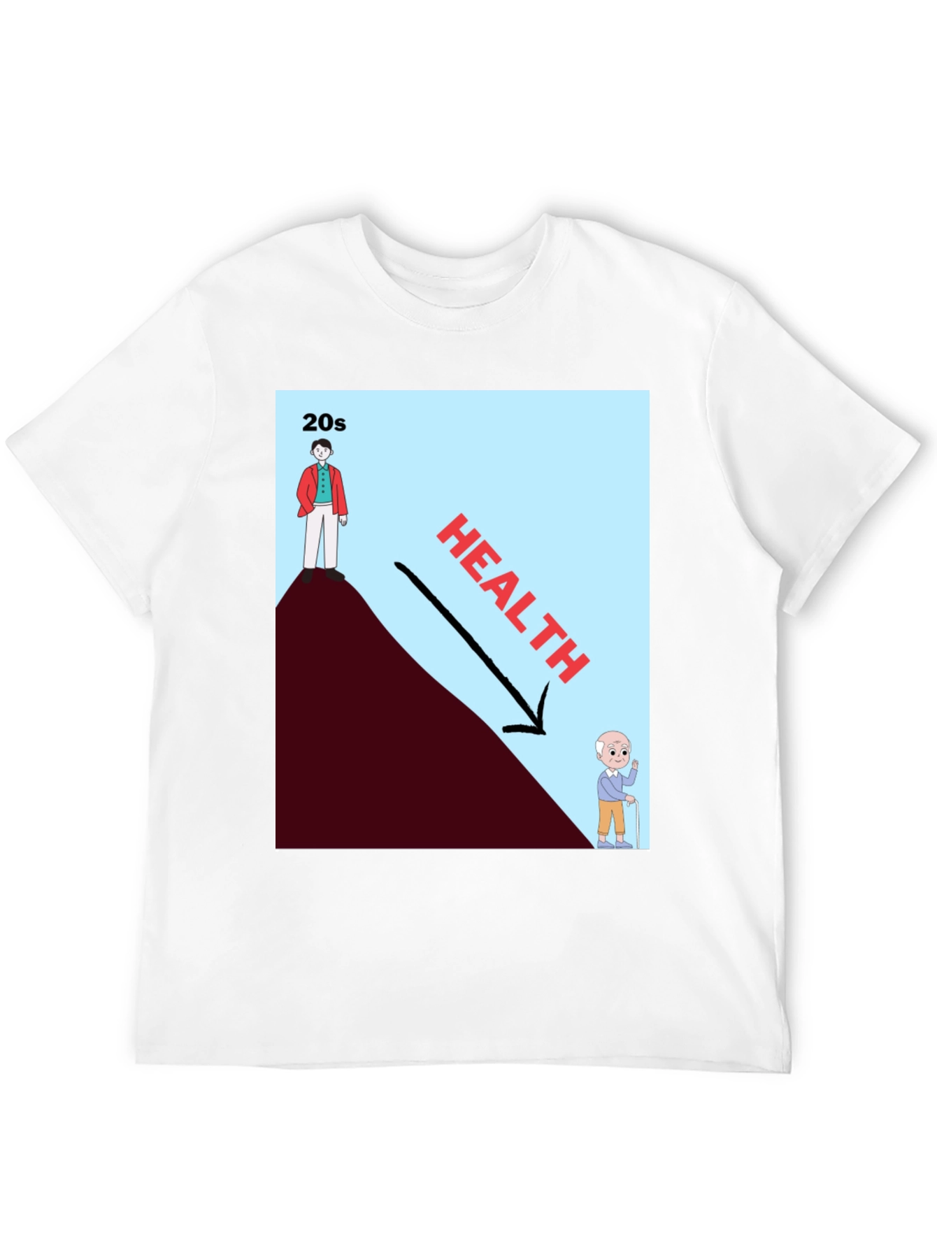 Health Decline Graphic T-Shirt - Dark Humor Tee