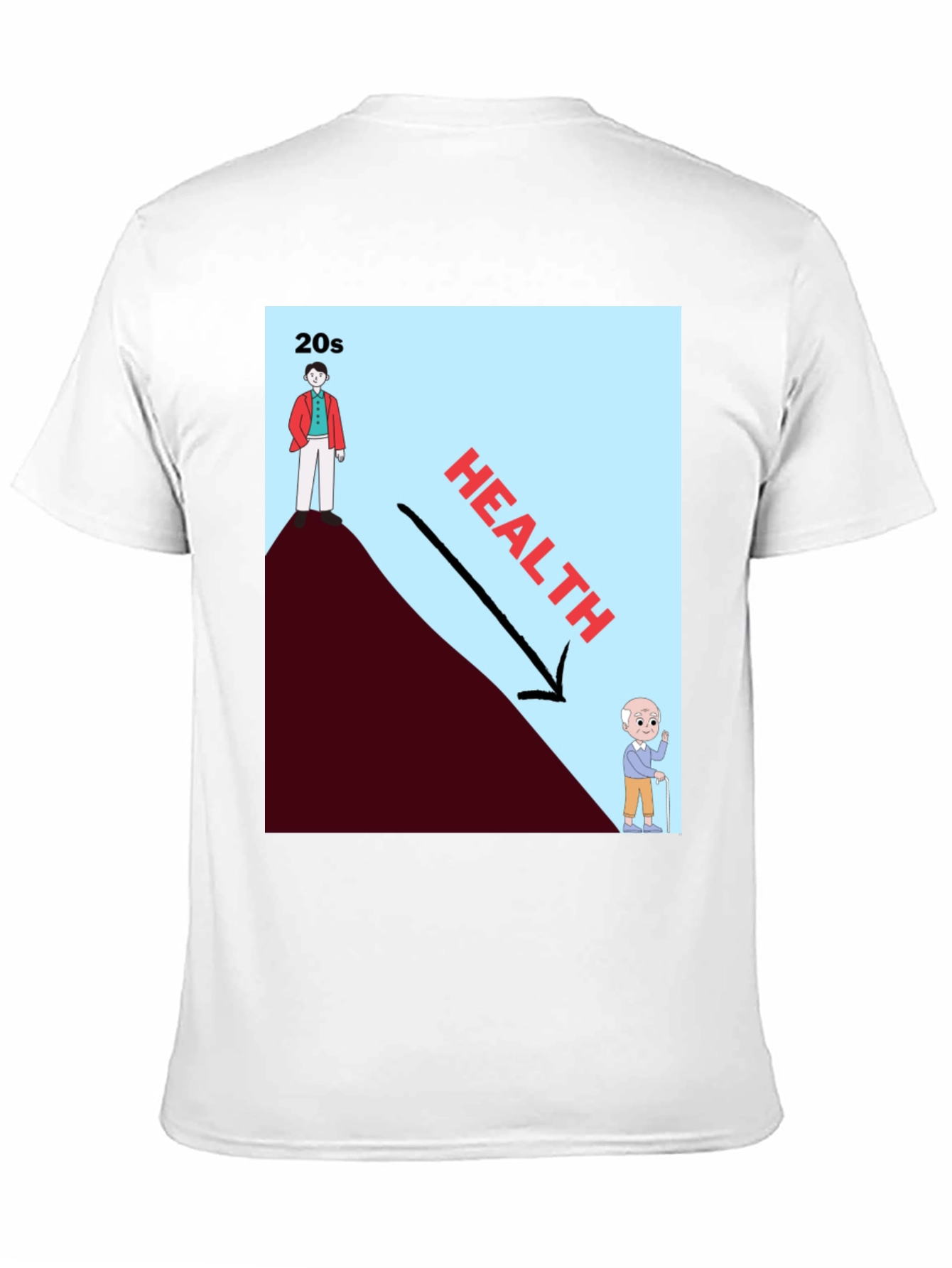 Health Decline Graphic T-Shirt - Dark Humor Tee