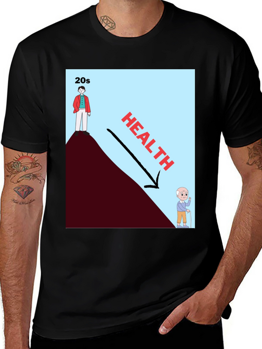 Health Decline Graphic T-Shirt - Dark Humor Tee