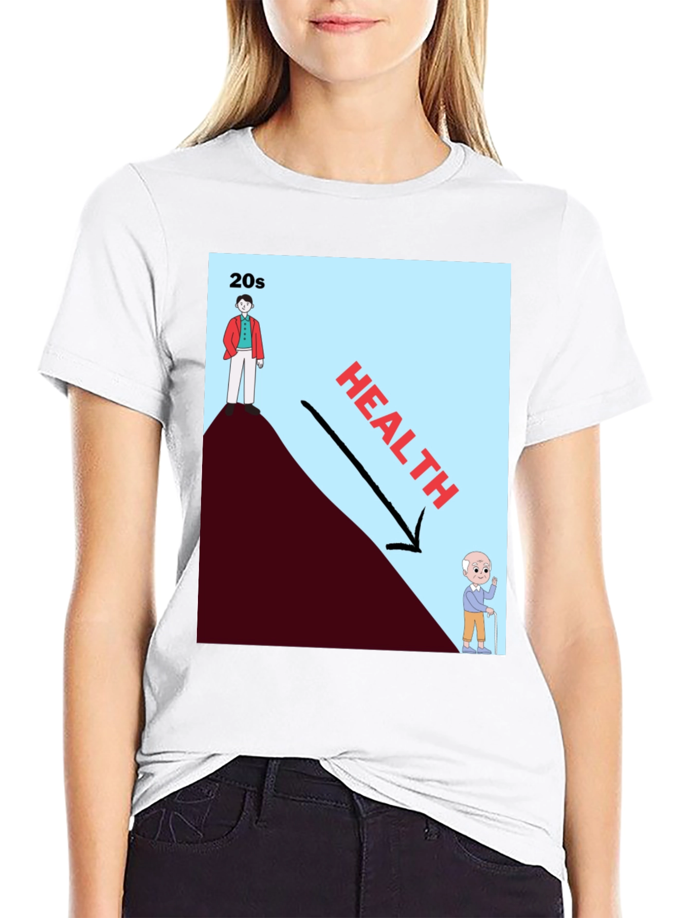Health Decline Graphic T-Shirt - Dark Humor Tee