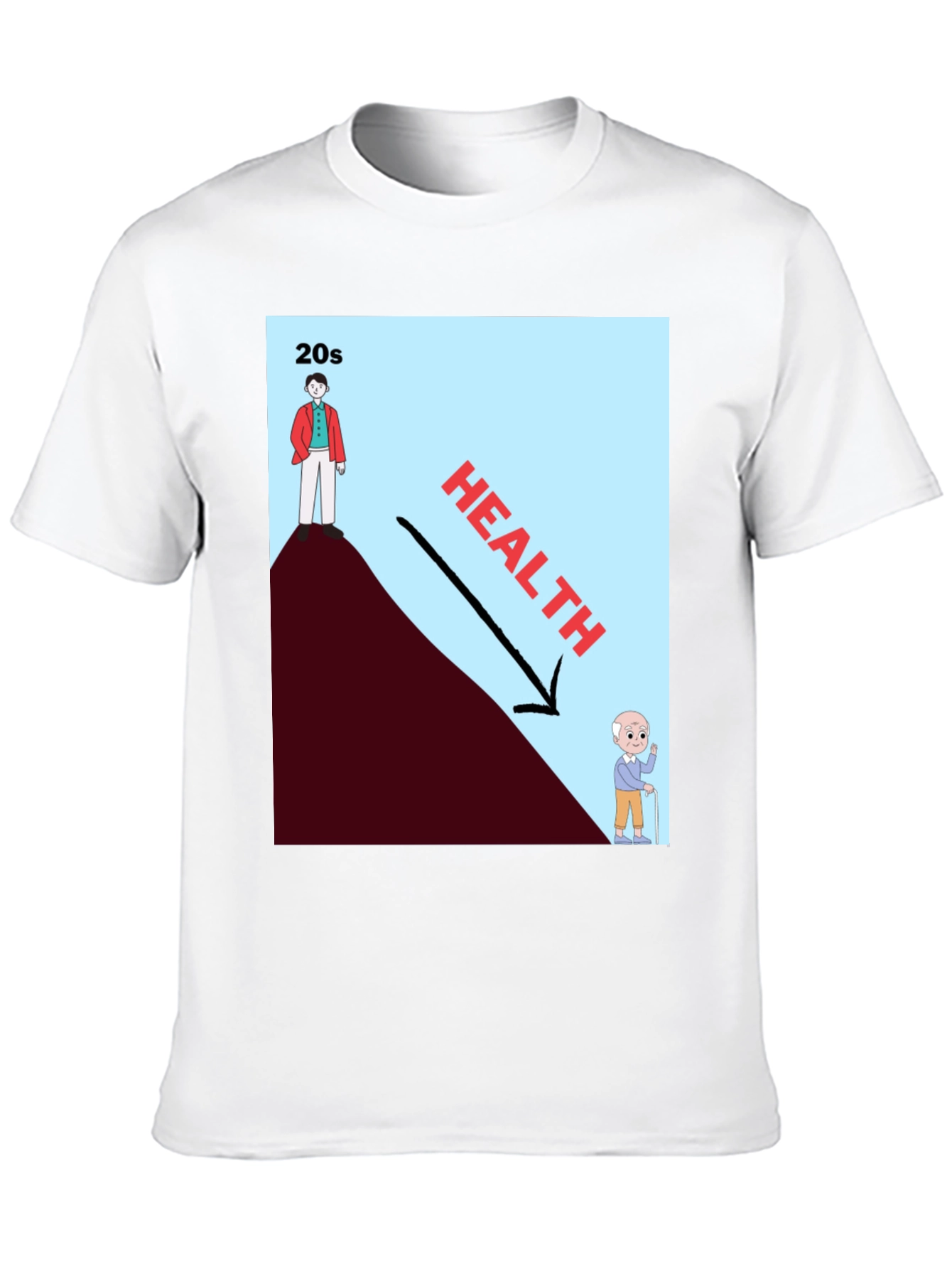 Health Decline Graphic T-Shirt - Dark Humor Tee
