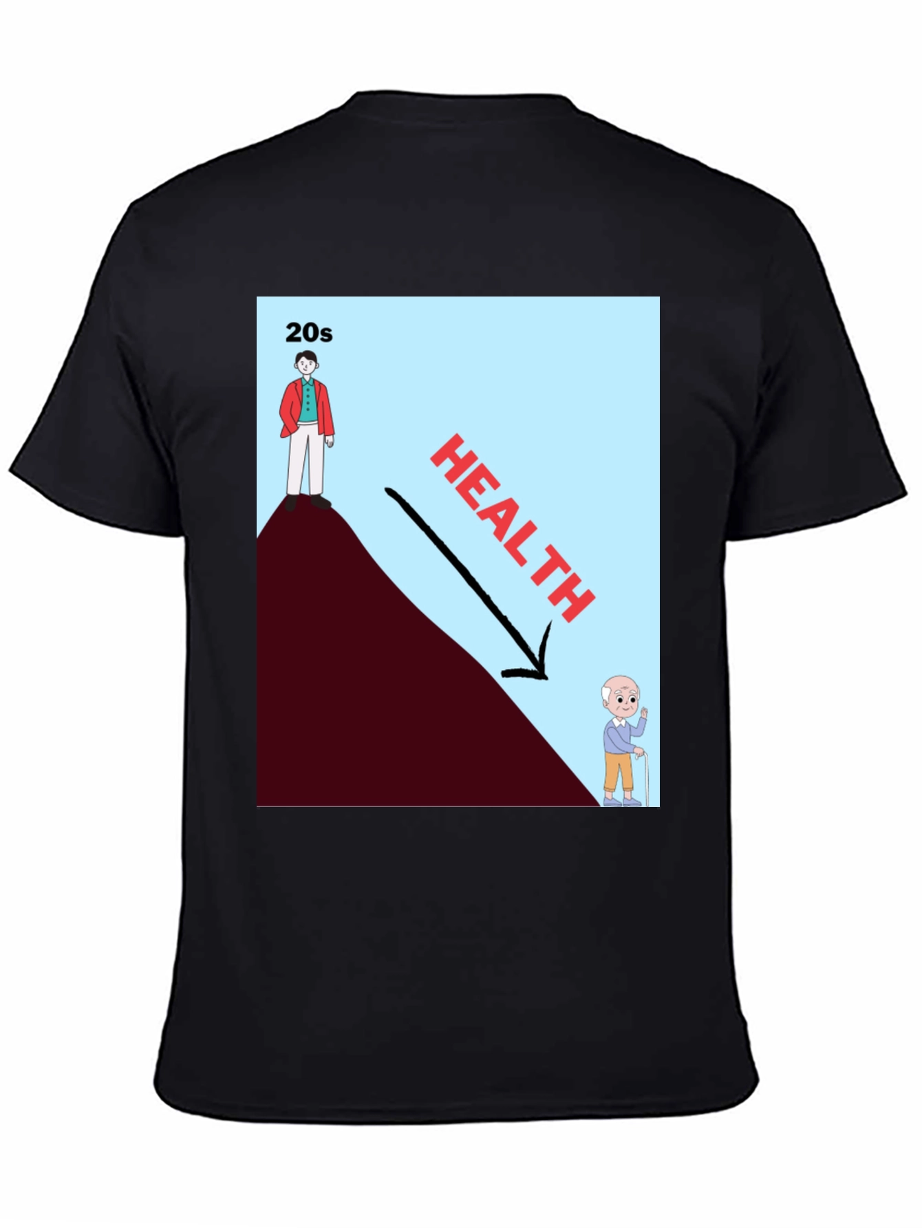 Health Decline Graphic T-Shirt - Dark Humor Tee