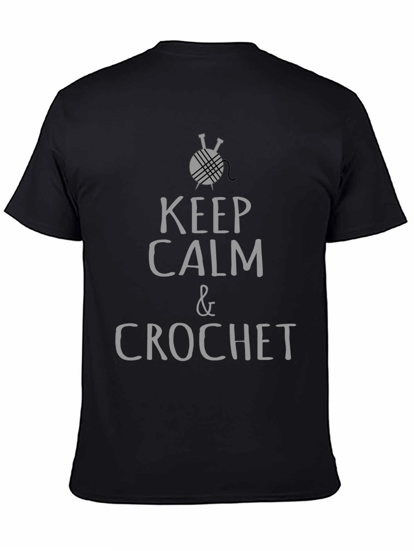 Keep Calm & Crochet Graphic T-Shirt - Black