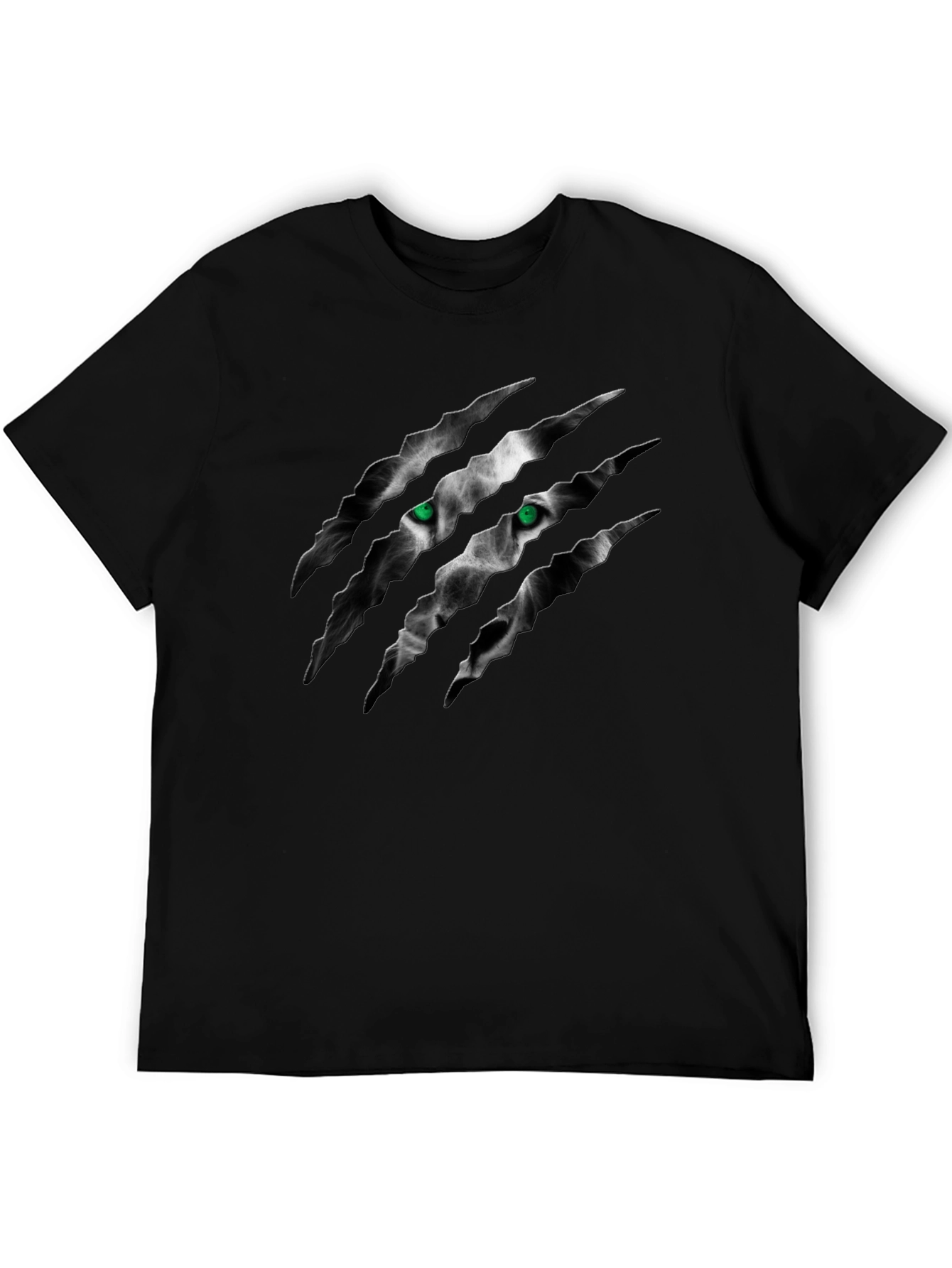 Mens Black Wolf Claw Graphic T-Shirt