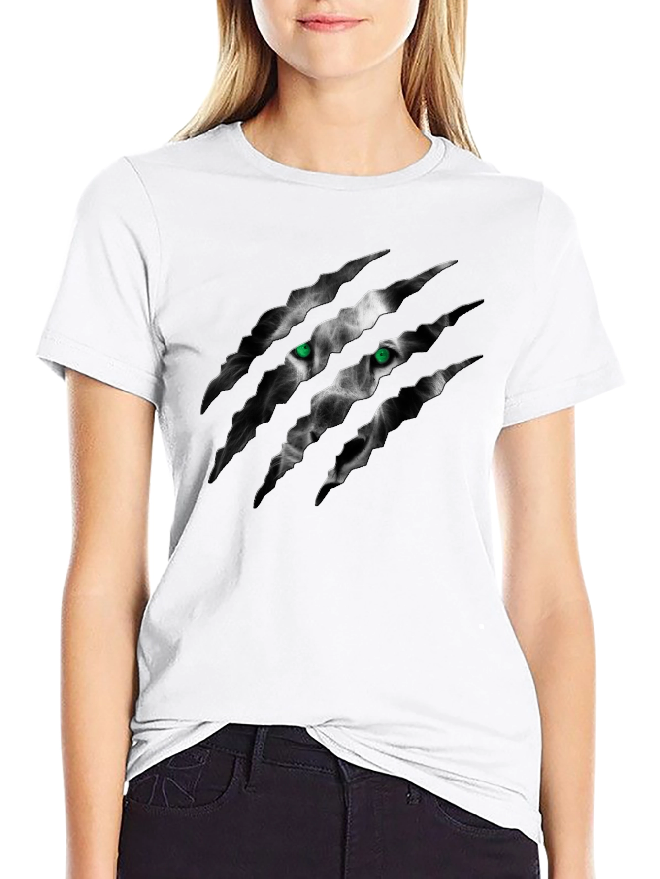 Mens Black Wolf Claw Graphic T-Shirt