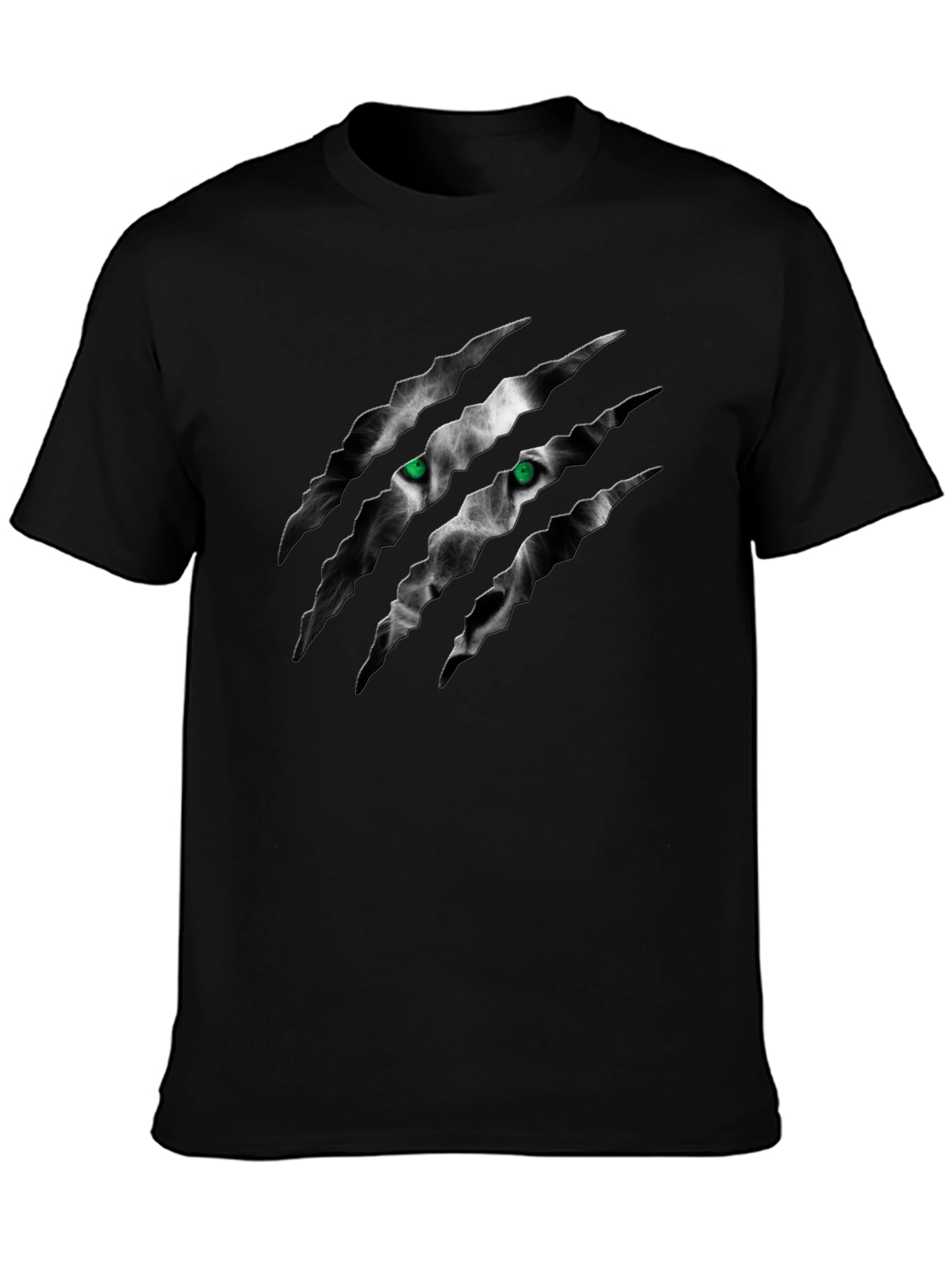 Mens Black Wolf Claw Graphic T-Shirt