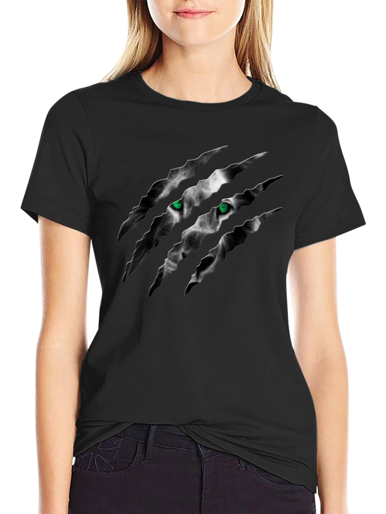 Mens Black Wolf Claw Graphic T-Shirt