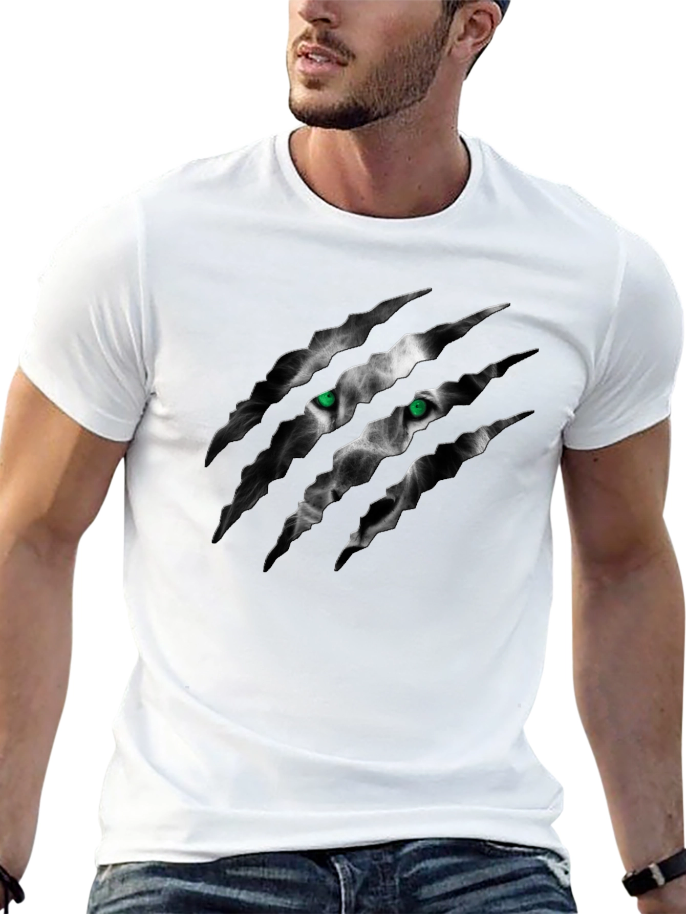 Mens Black Wolf Claw Graphic T-Shirt