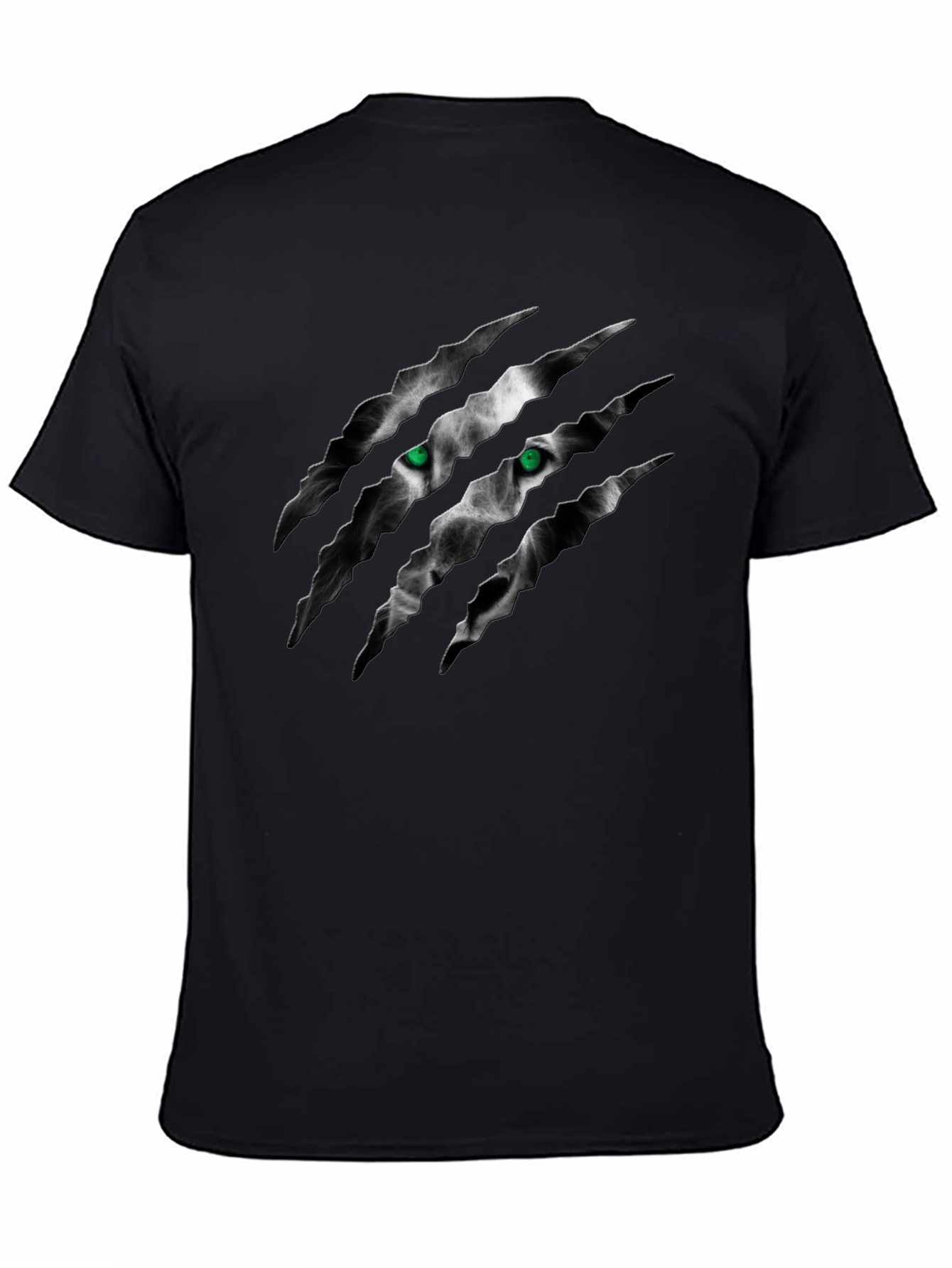 Mens Black Wolf Claw Graphic T-Shirt