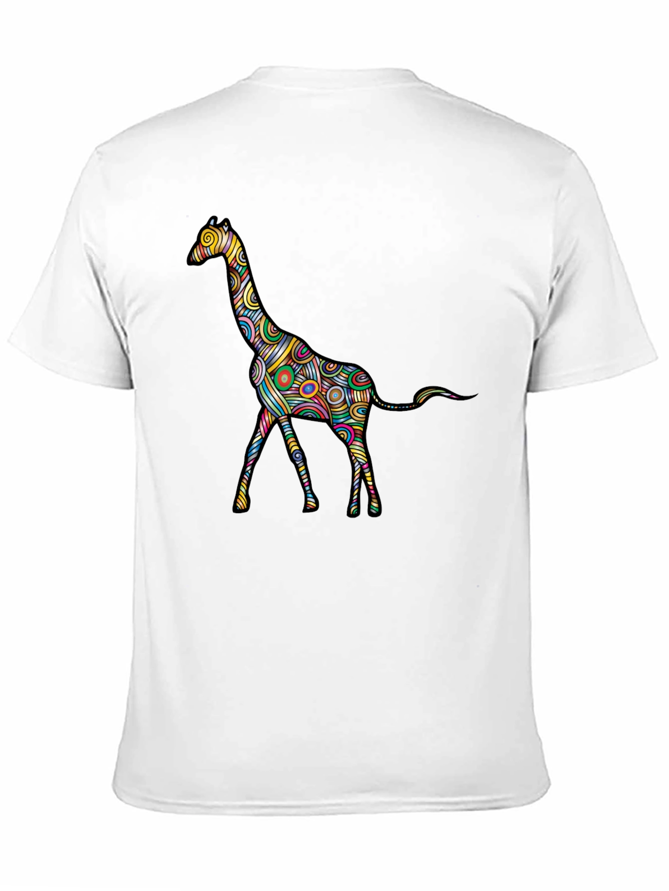Psychedelic Giraffe Graphic Black T-Shirt