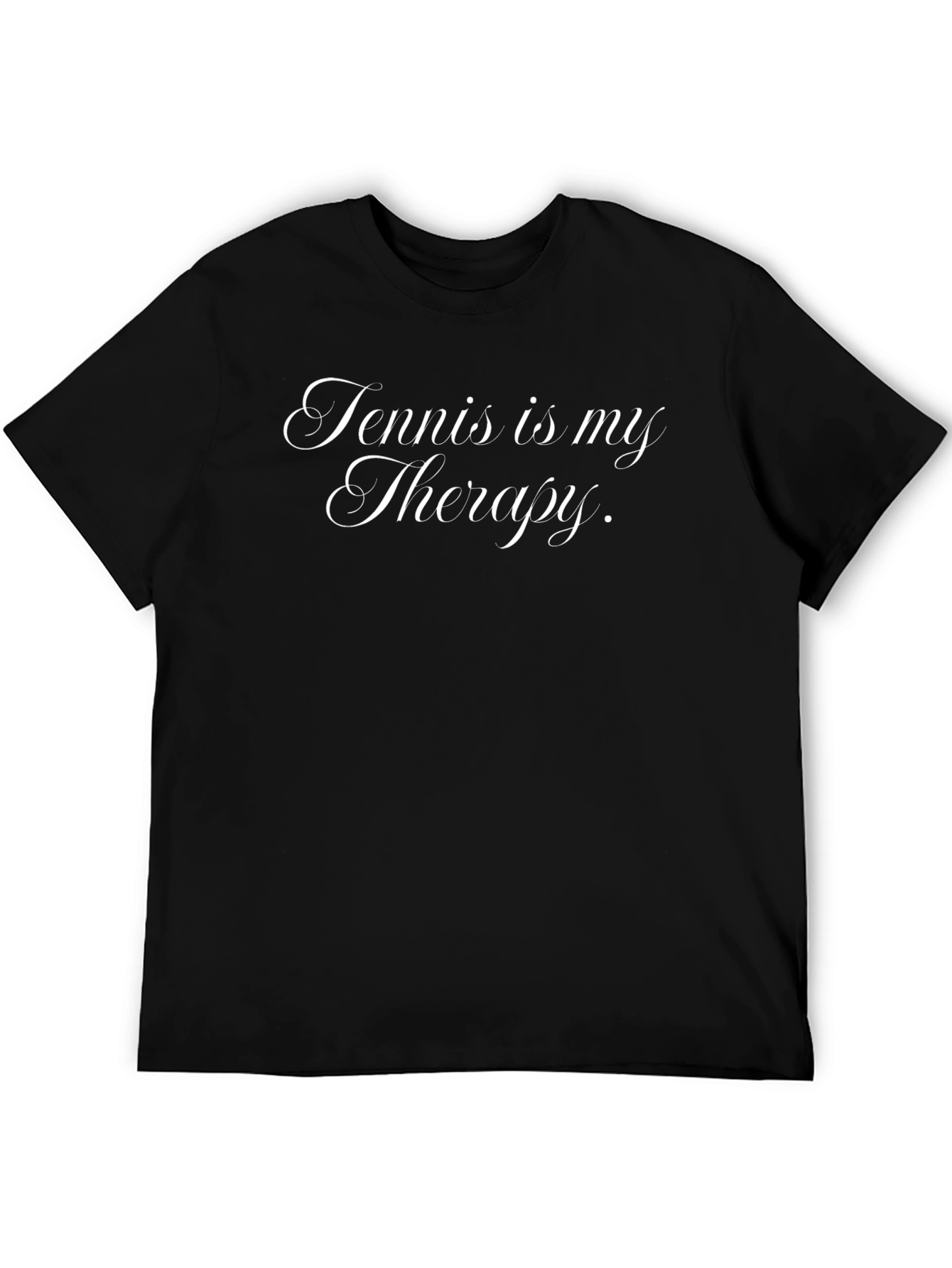 Tennis is My Therapy Black T-Shirt