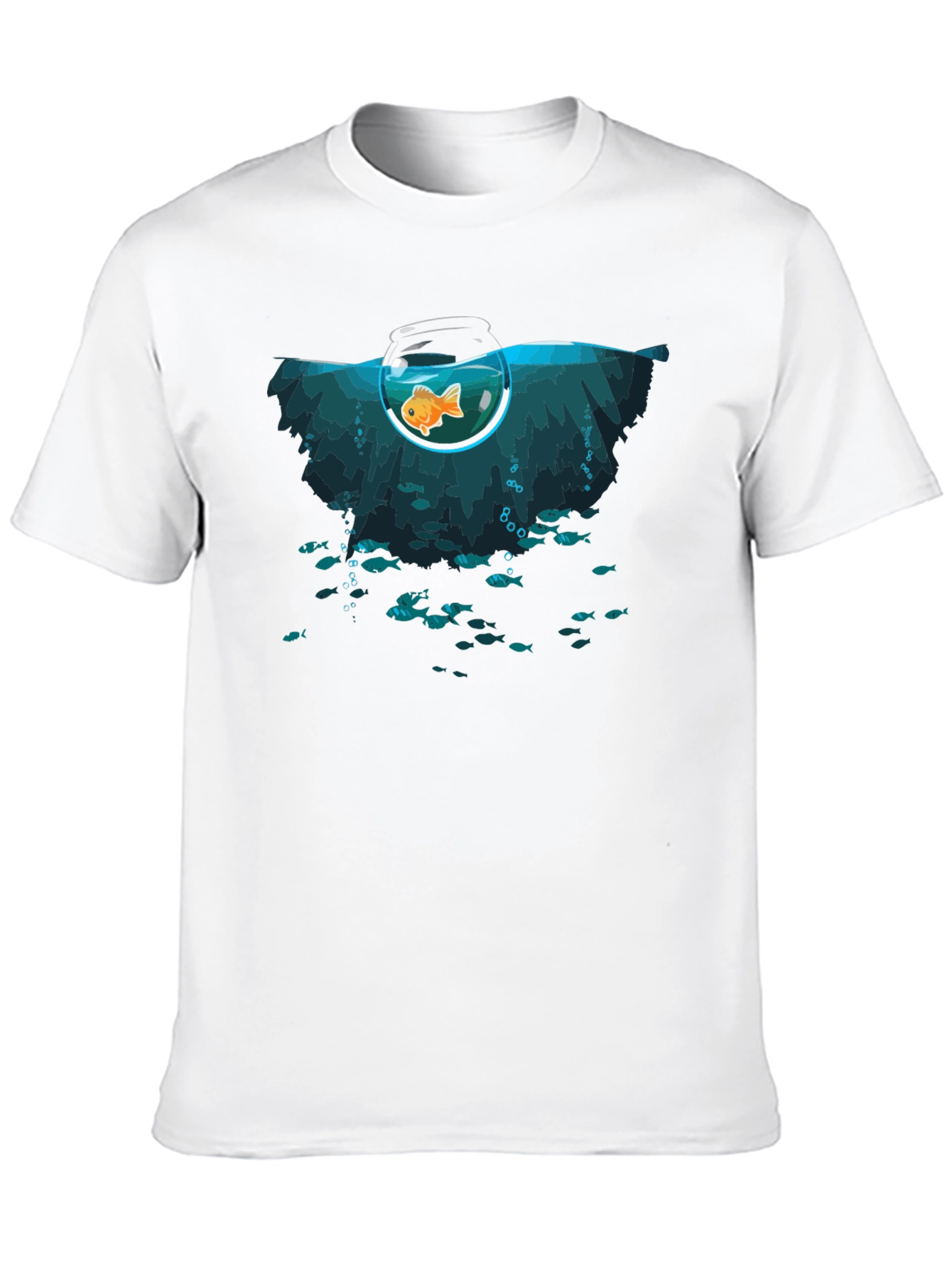 Unique Goldfish Graphic Black T-Shirt