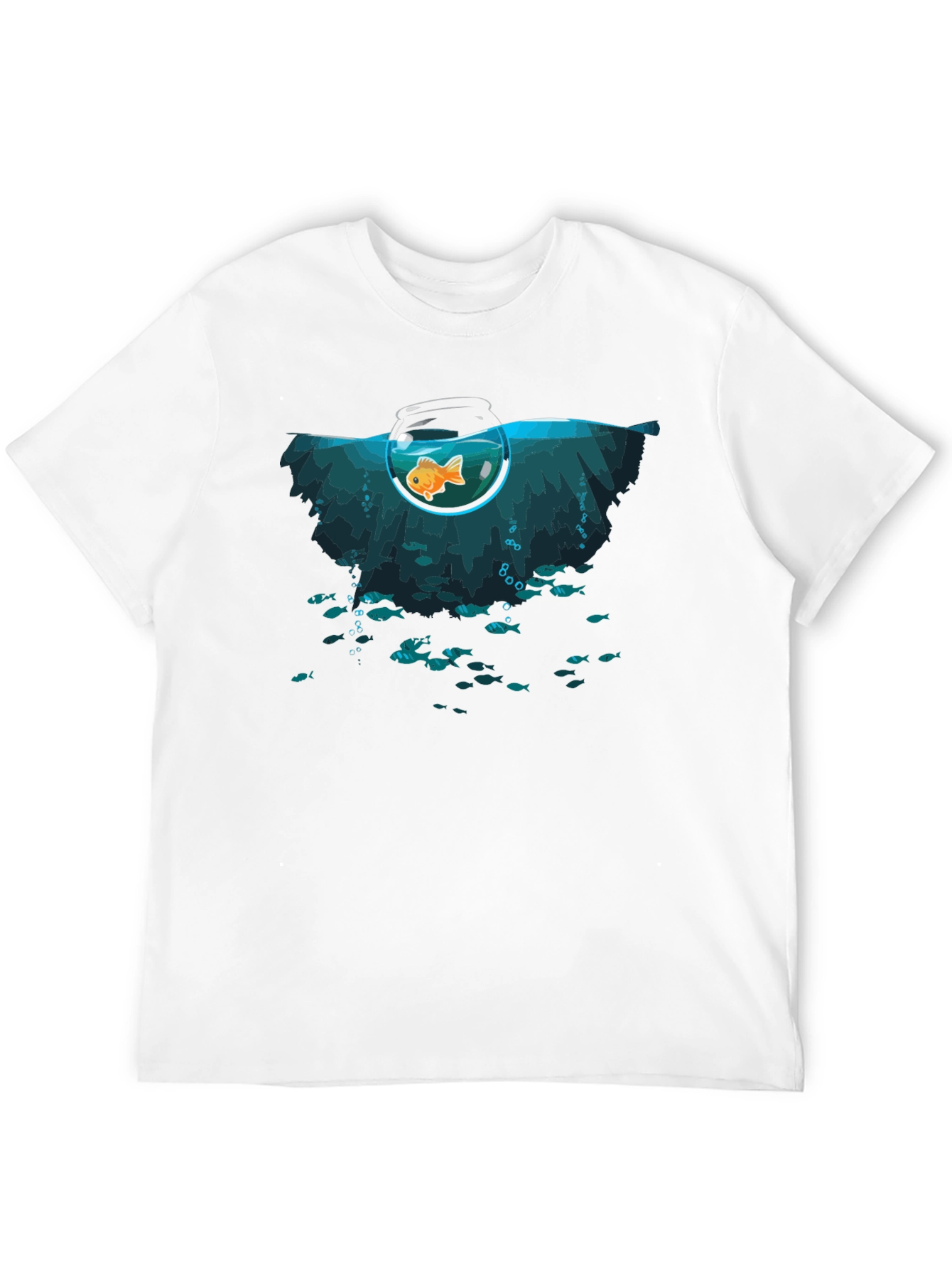 Unique Goldfish Graphic Black T-Shirt