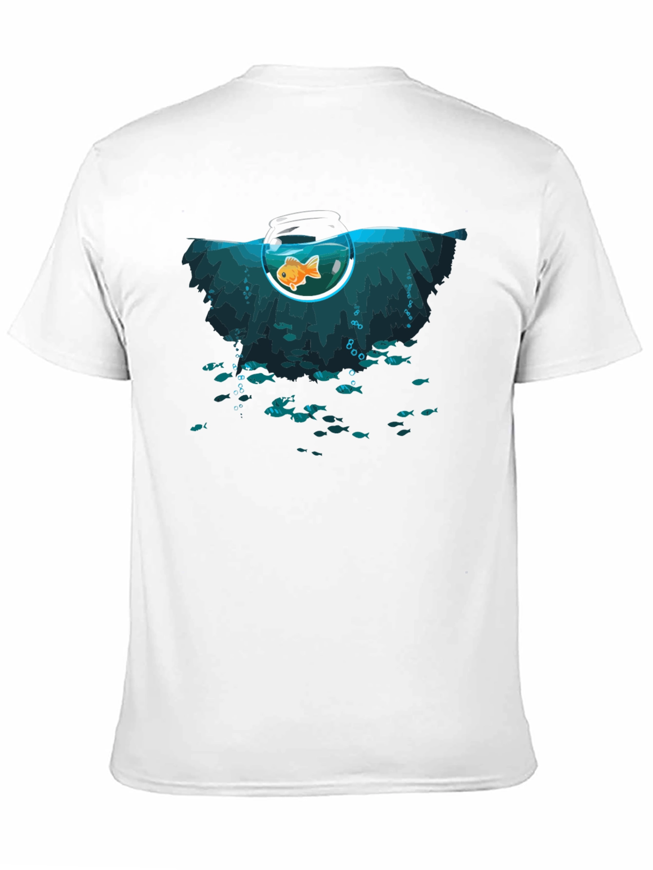 Unique Goldfish Graphic Black T-Shirt