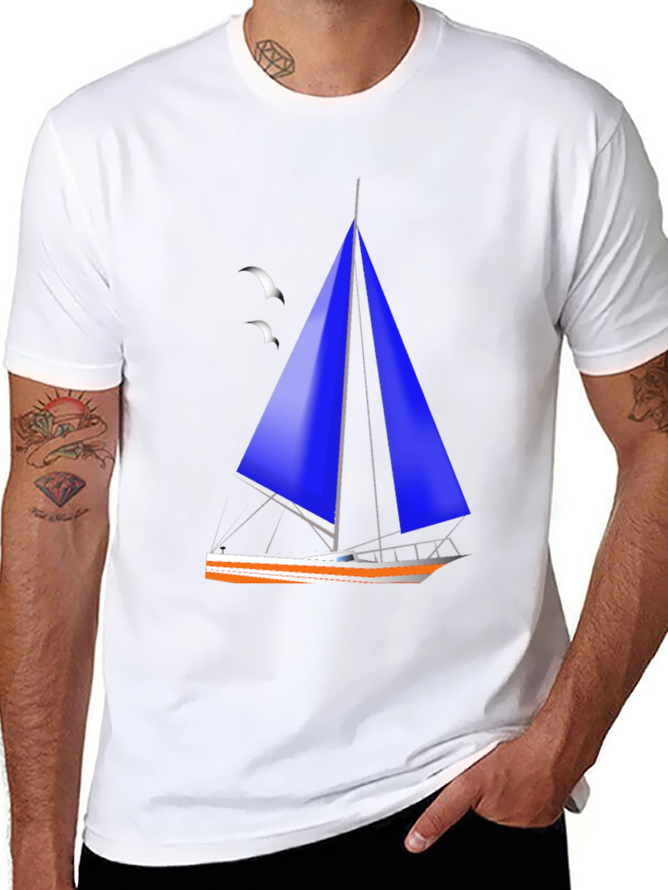 Sailboat Graphic Black T-Shirt