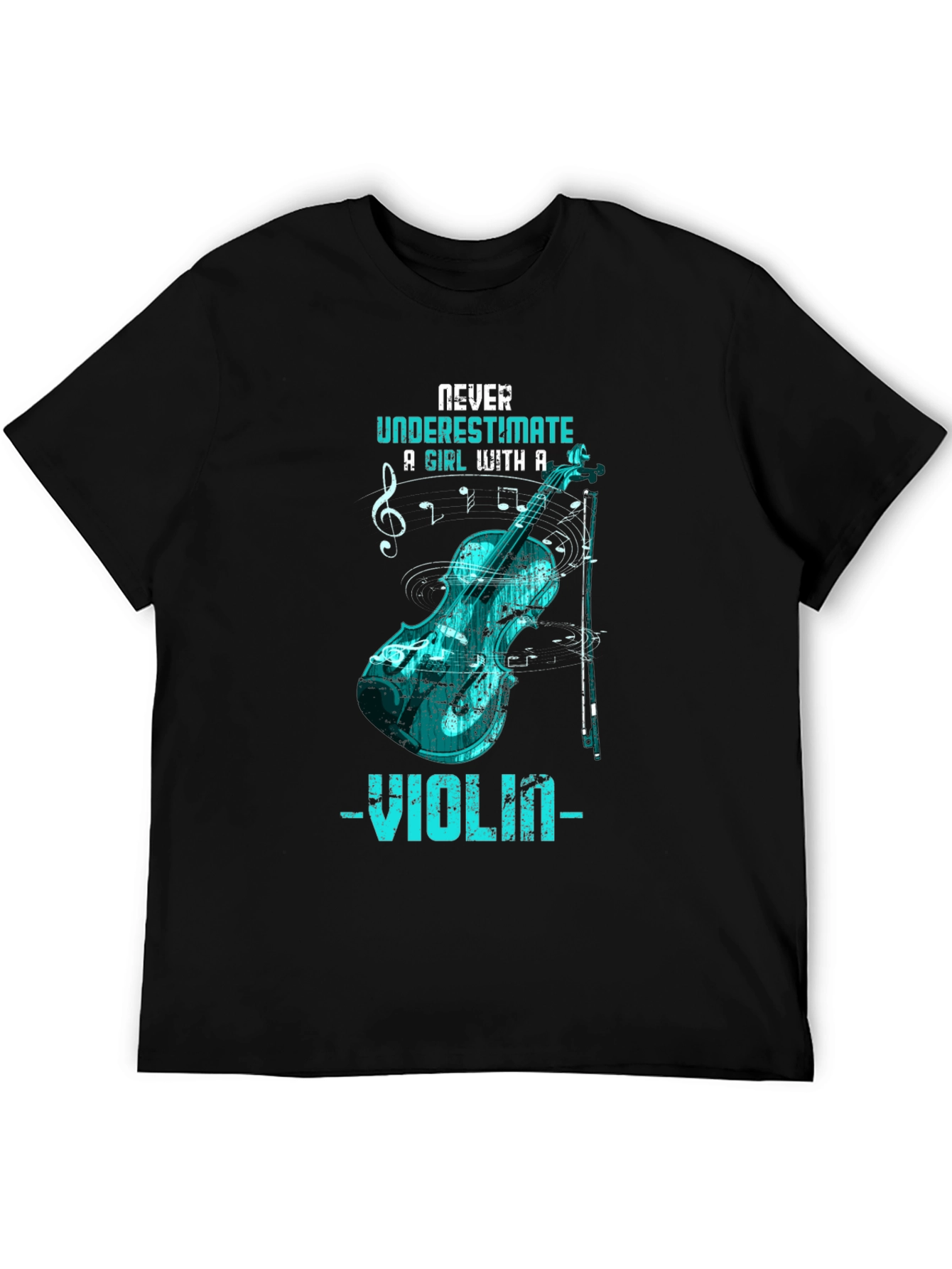 Never Underestimate Violinist Black T-Shirt