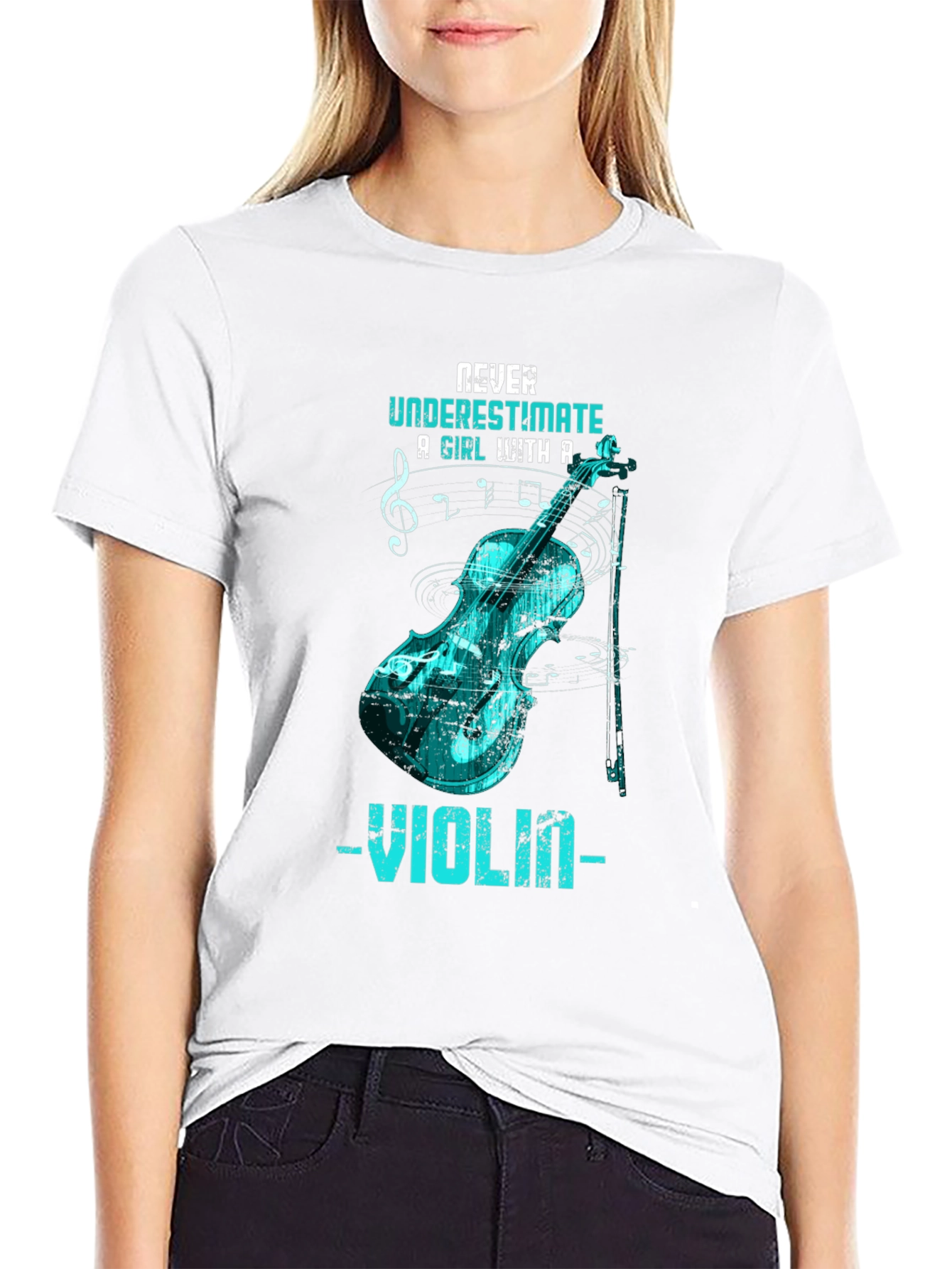 Never Underestimate Violinist Black T-Shirt