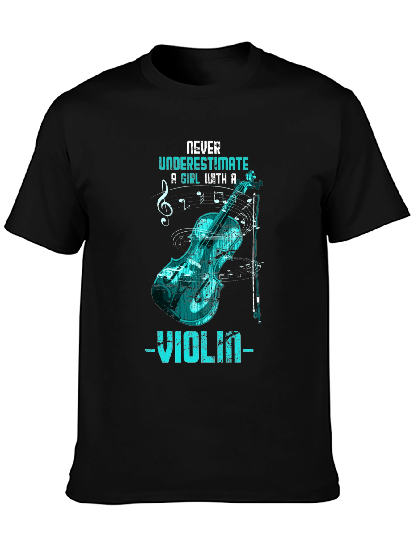 Never Underestimate Violinist Black T-Shirt