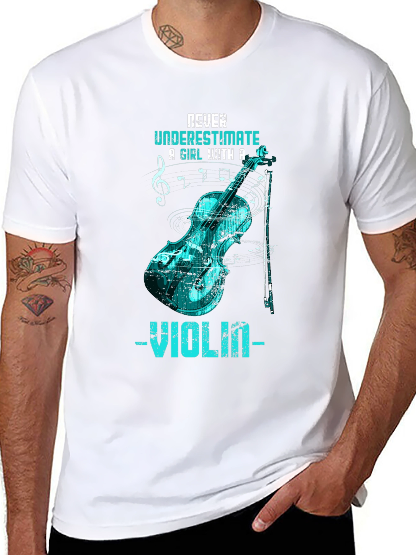 Never Underestimate Violinist Black T-Shirt