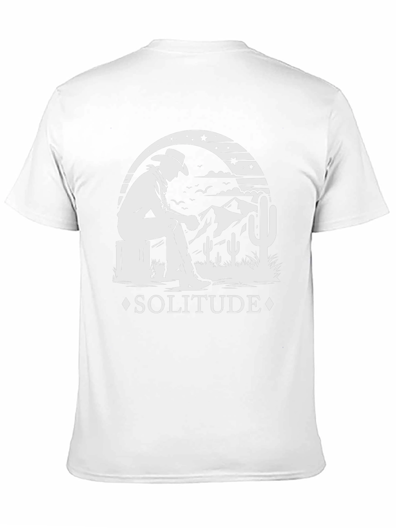Solitude Cowboy Graphic Tee - Stylish Desert Theme T-Shirt