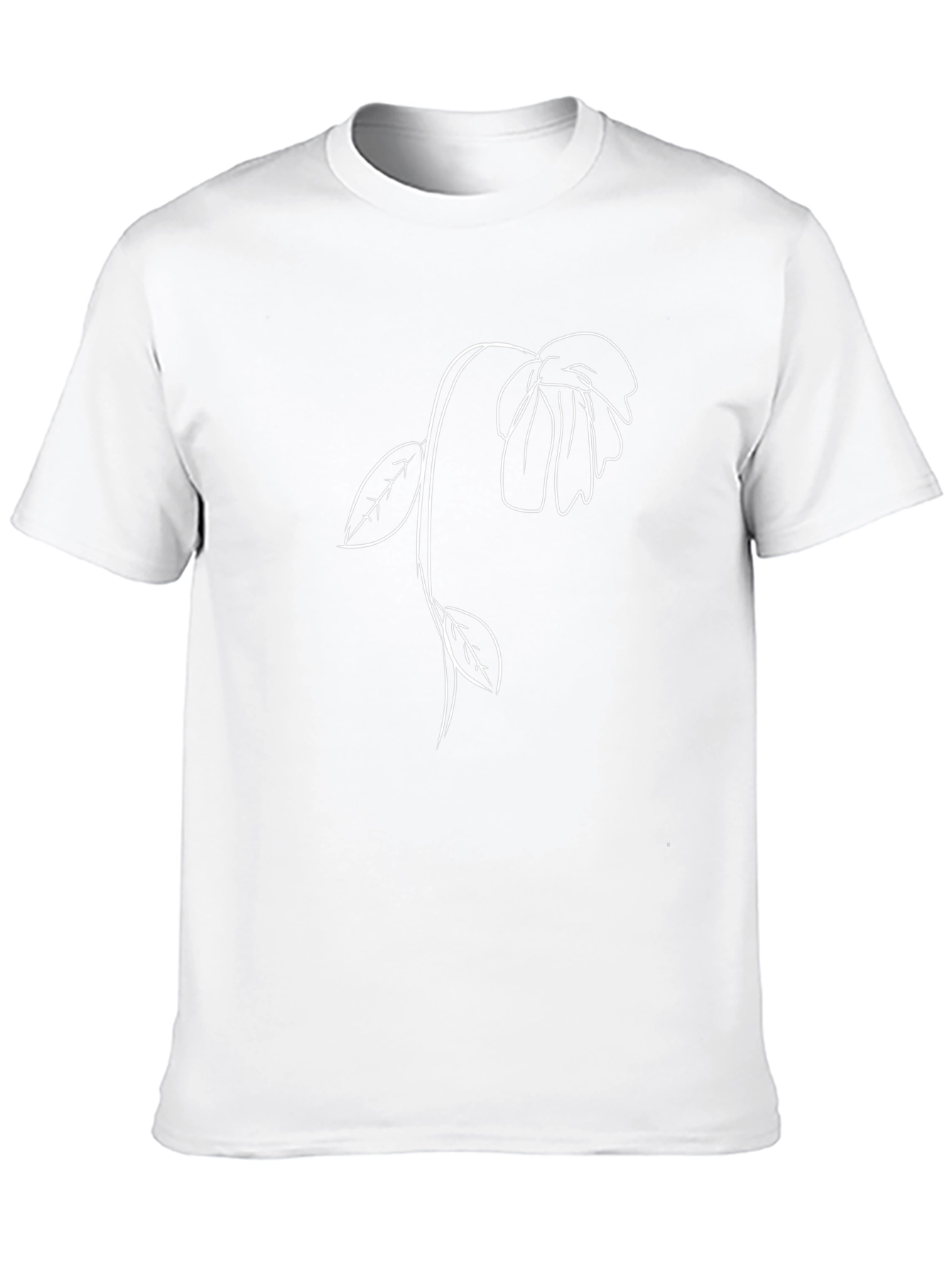 Minimalist Flower Graphic Black T-Shirt