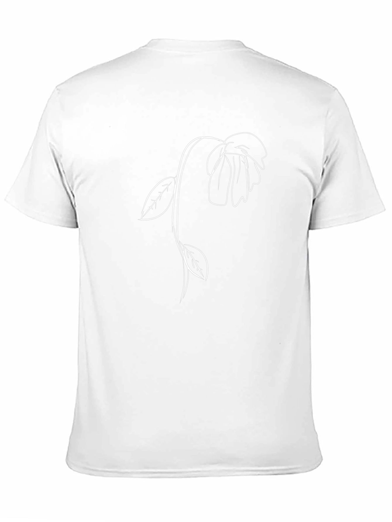 Minimalist Flower Graphic Black T-Shirt