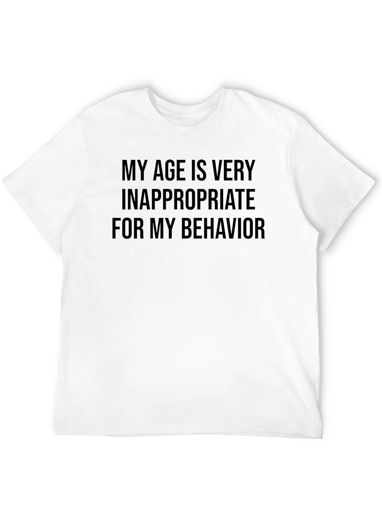 Inappropriate Age Graphic Tee - Black Cotton Blend Shirt