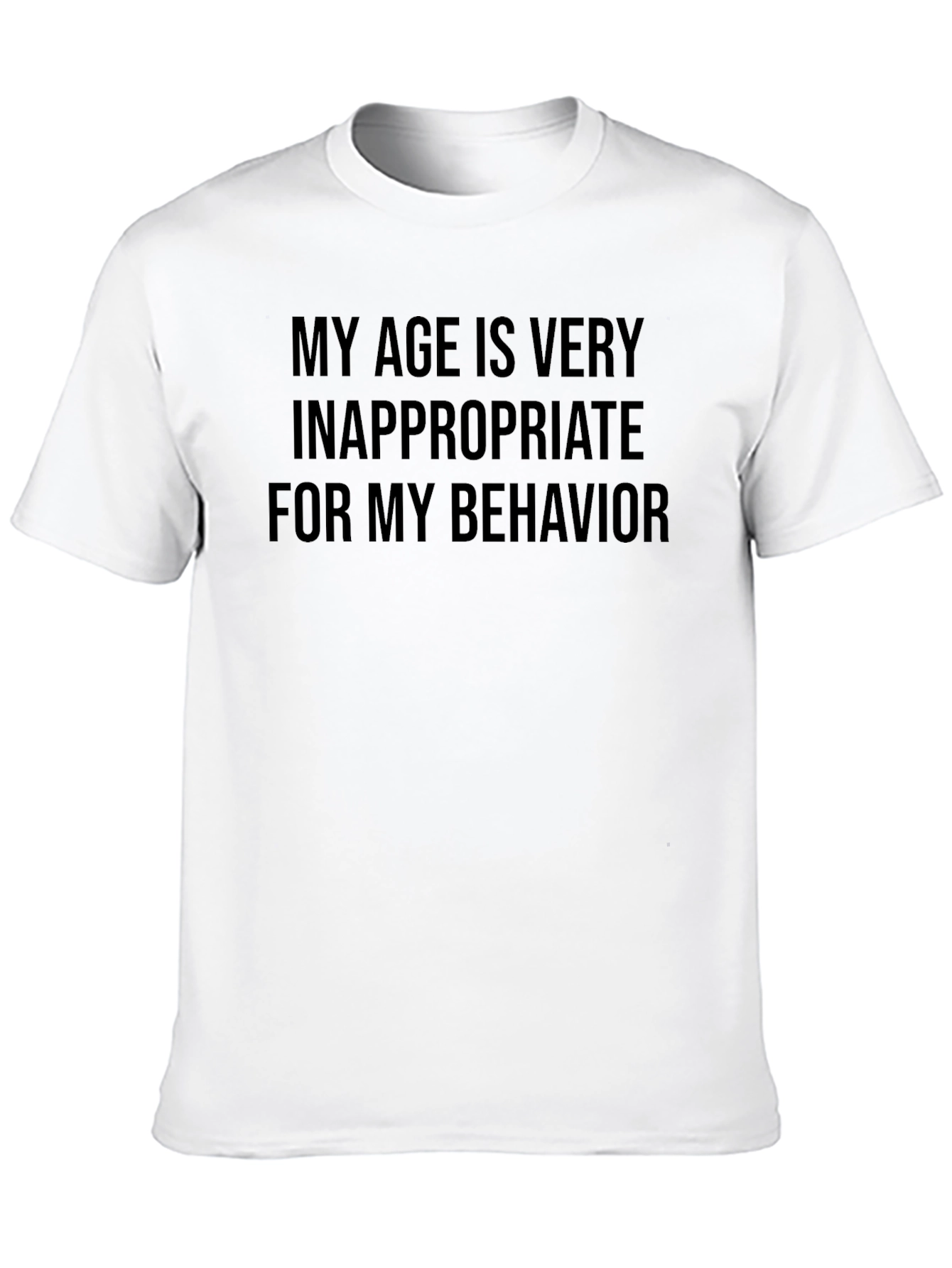 Inappropriate Age Graphic Tee - Black Cotton Blend Shirt