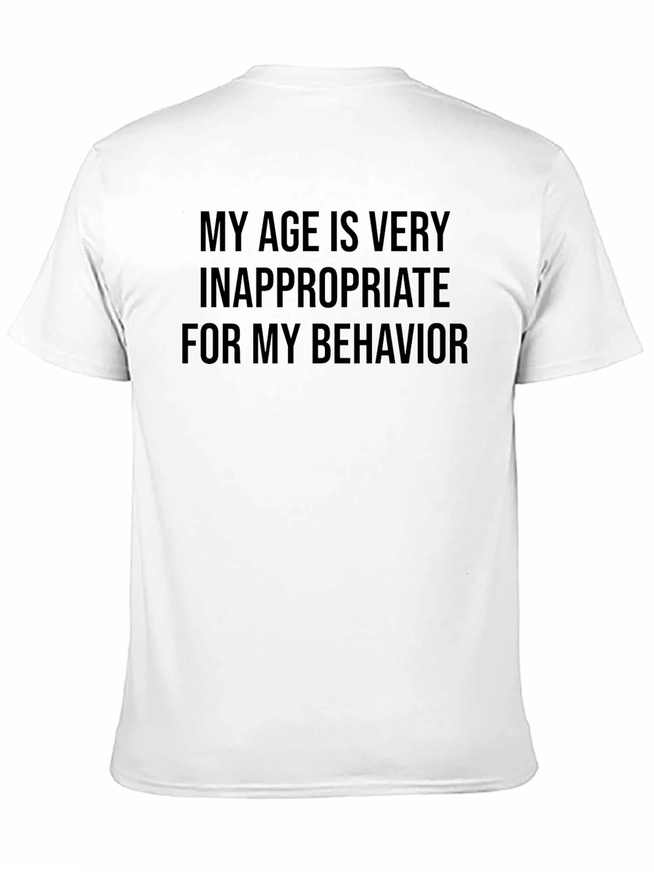 Inappropriate Age Graphic Tee - Black Cotton Blend Shirt