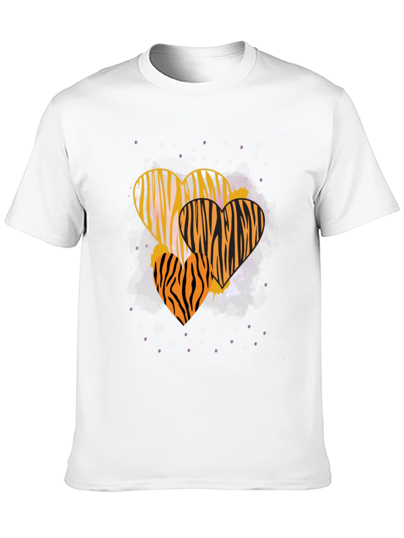 Striped Heart Graphic Tee - Trendy Casual Wear