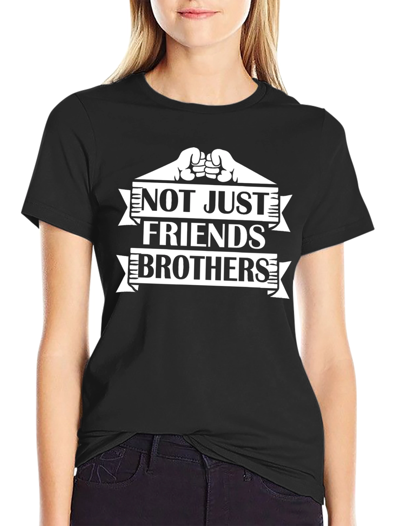 Not Just Friends Brothers Black Graphic Tee