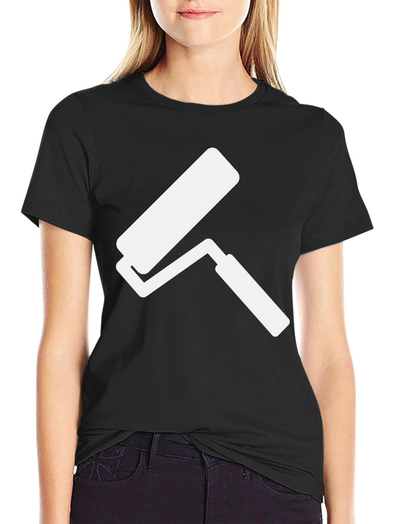 Paint Roller Graphic T-Shirt - Black Cotton Tee