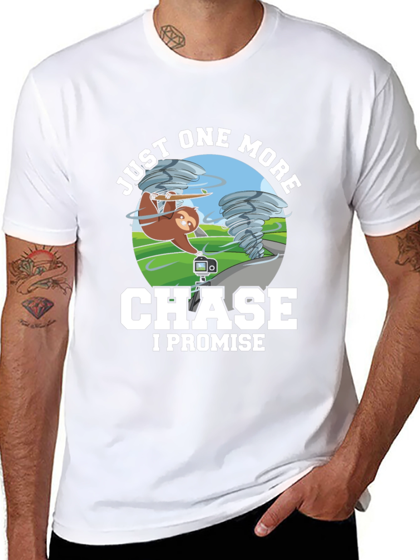 Funny Sloth Tornado Chase T-Shirt