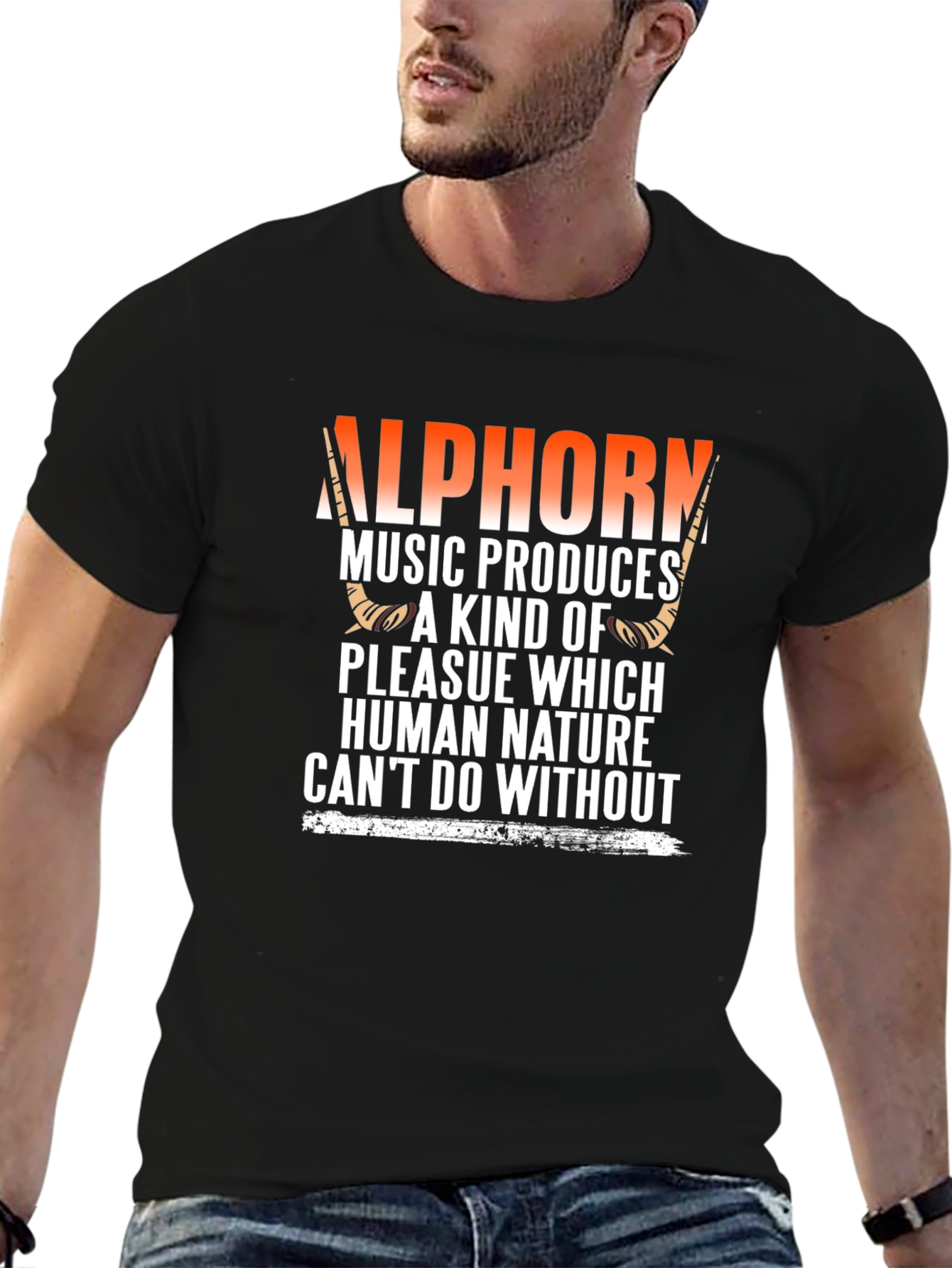 Alphorn Music T-Shirt - Human Nature Design