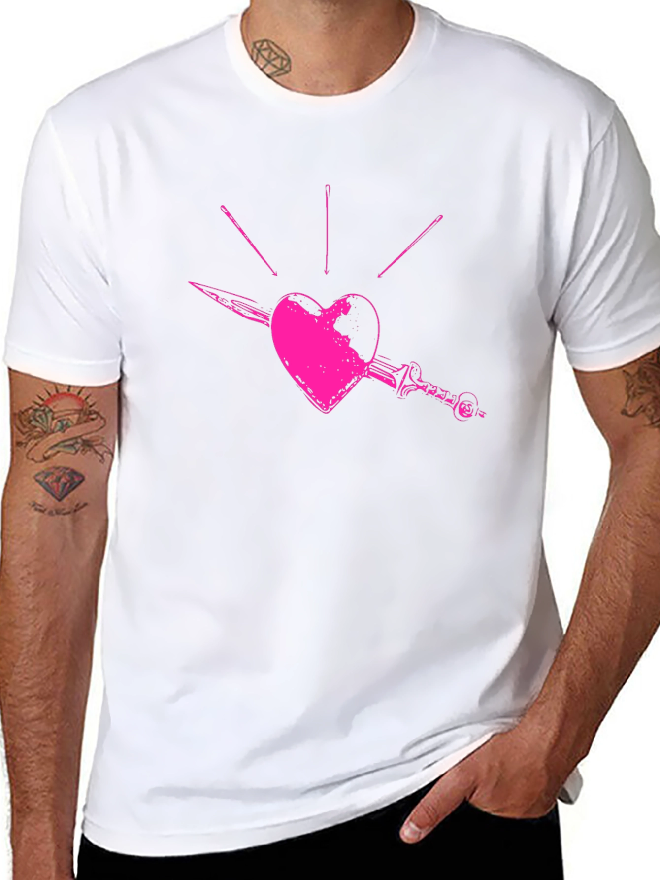 Stabbed Heart Graphic Tee - Black
