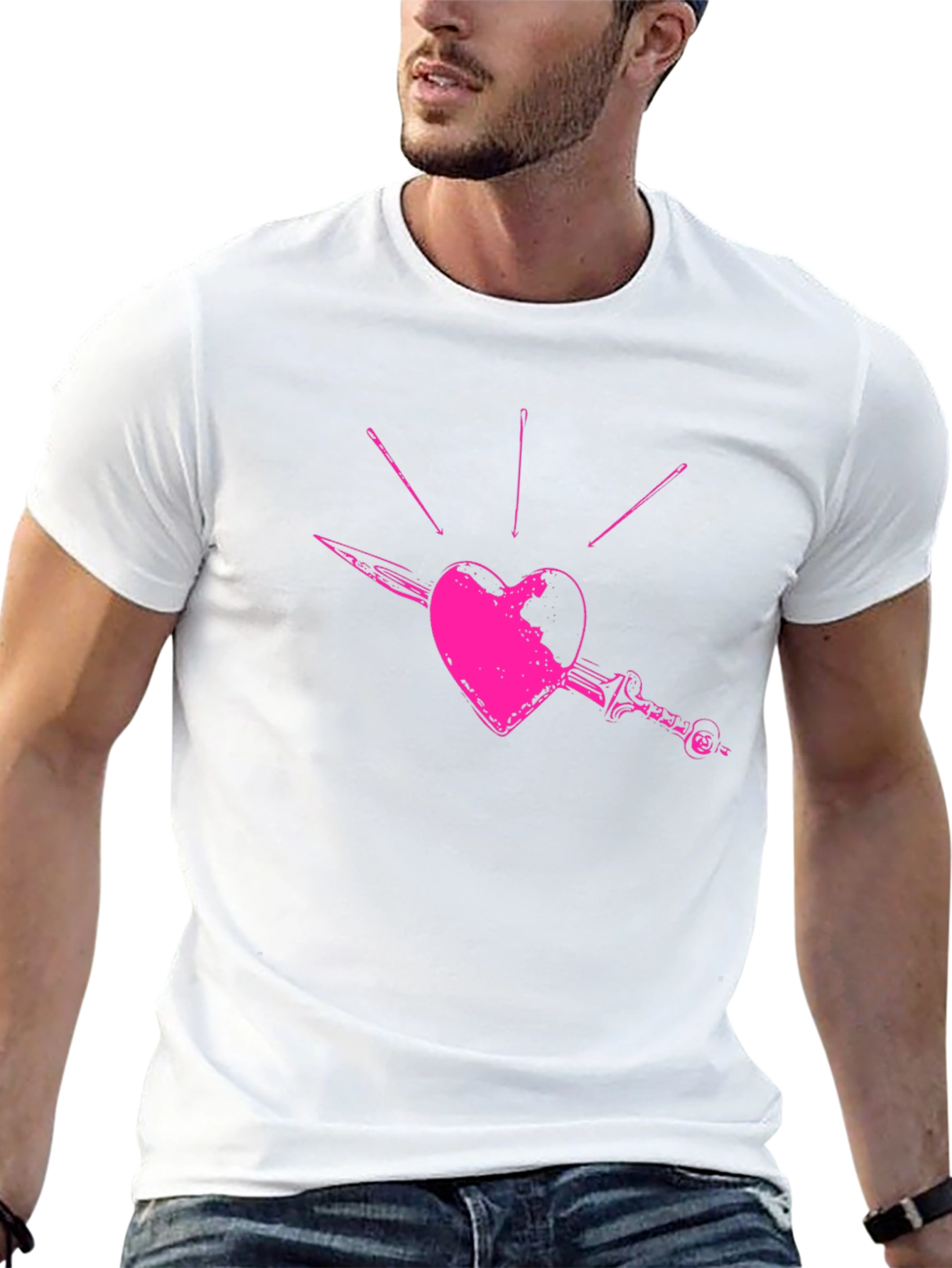 Stabbed Heart Graphic Tee - Black