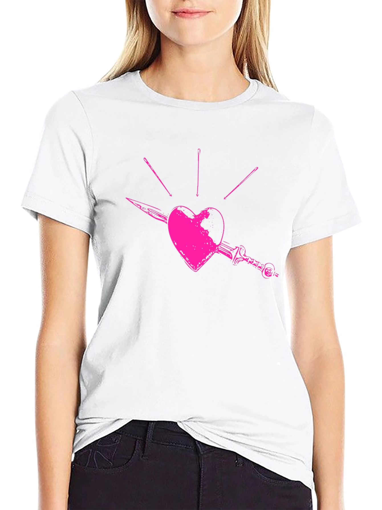 Stabbed Heart Graphic Tee - Black
