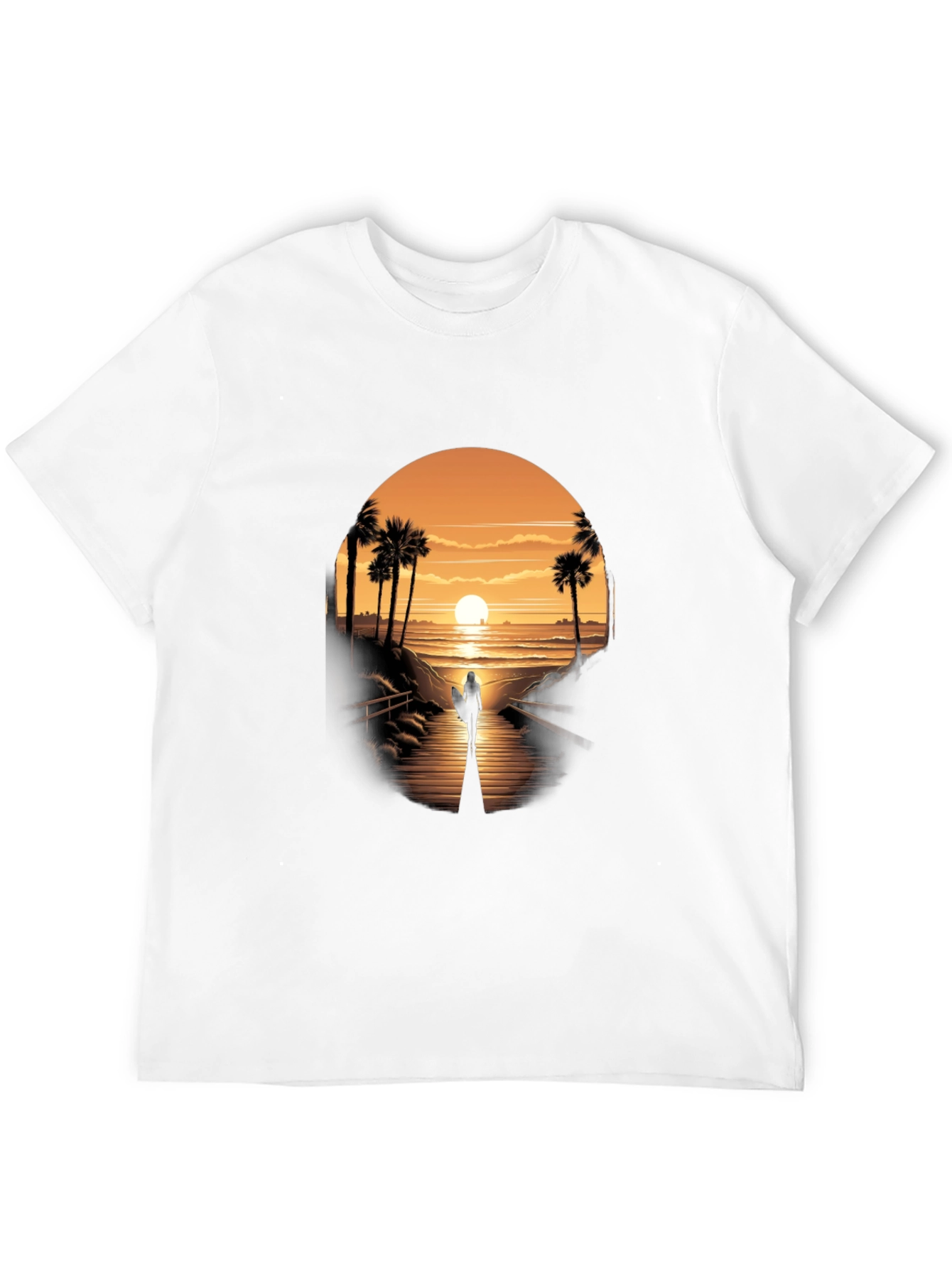 Sunset Surfer Graphic Tee - Black