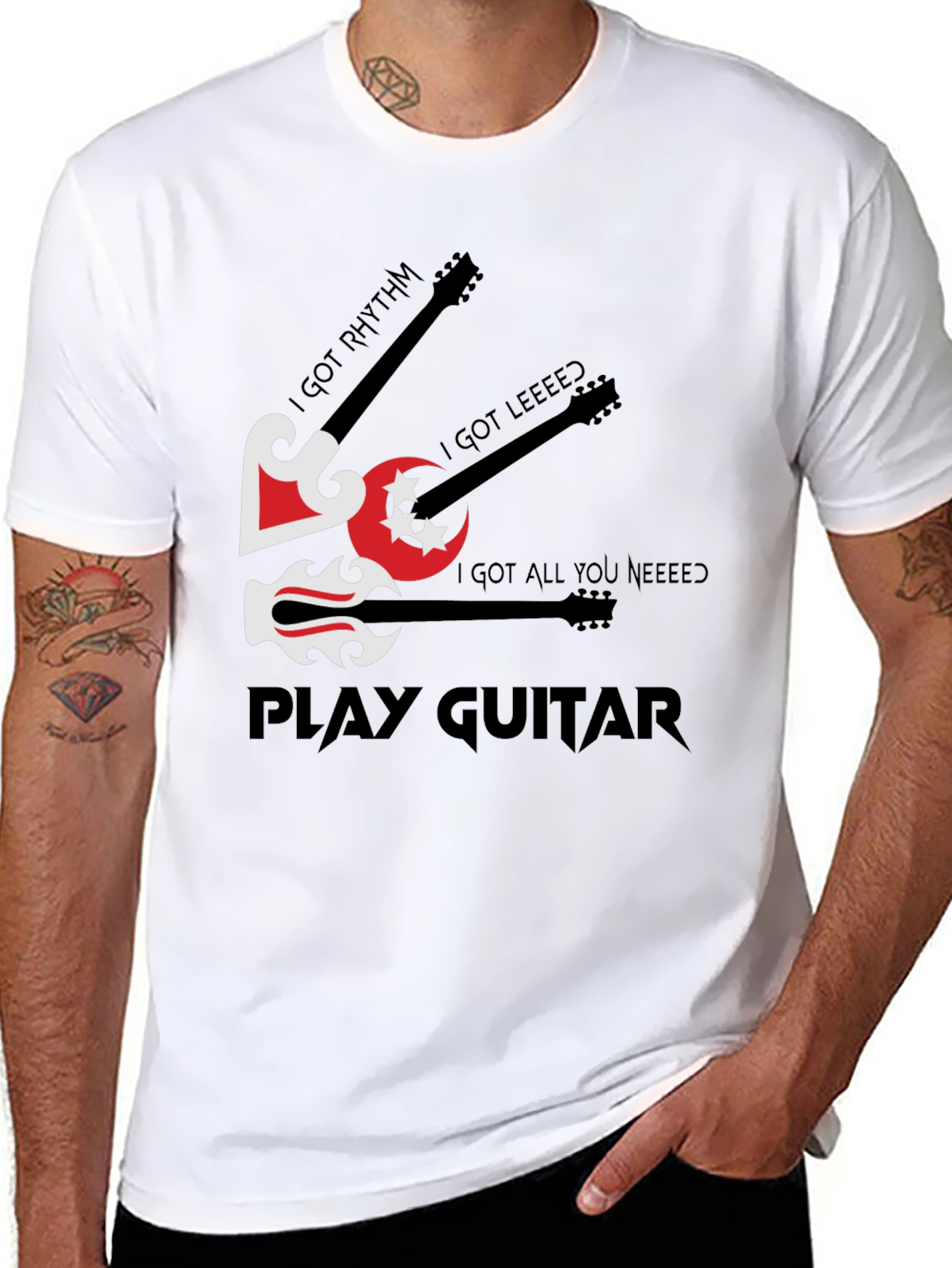 Play Guitar Graphic T-Shirt - Music Lover Tee